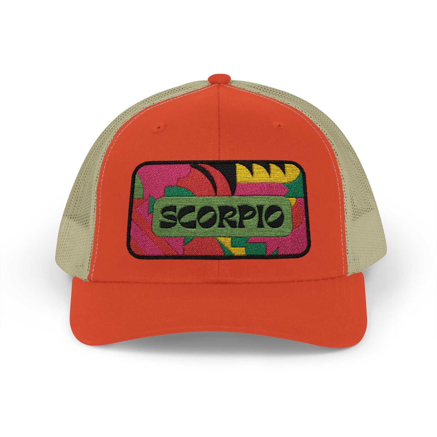 Scorpio Trucker Hat - Retro Astrology Snapback Cap - Embroidered Horoscope Hat