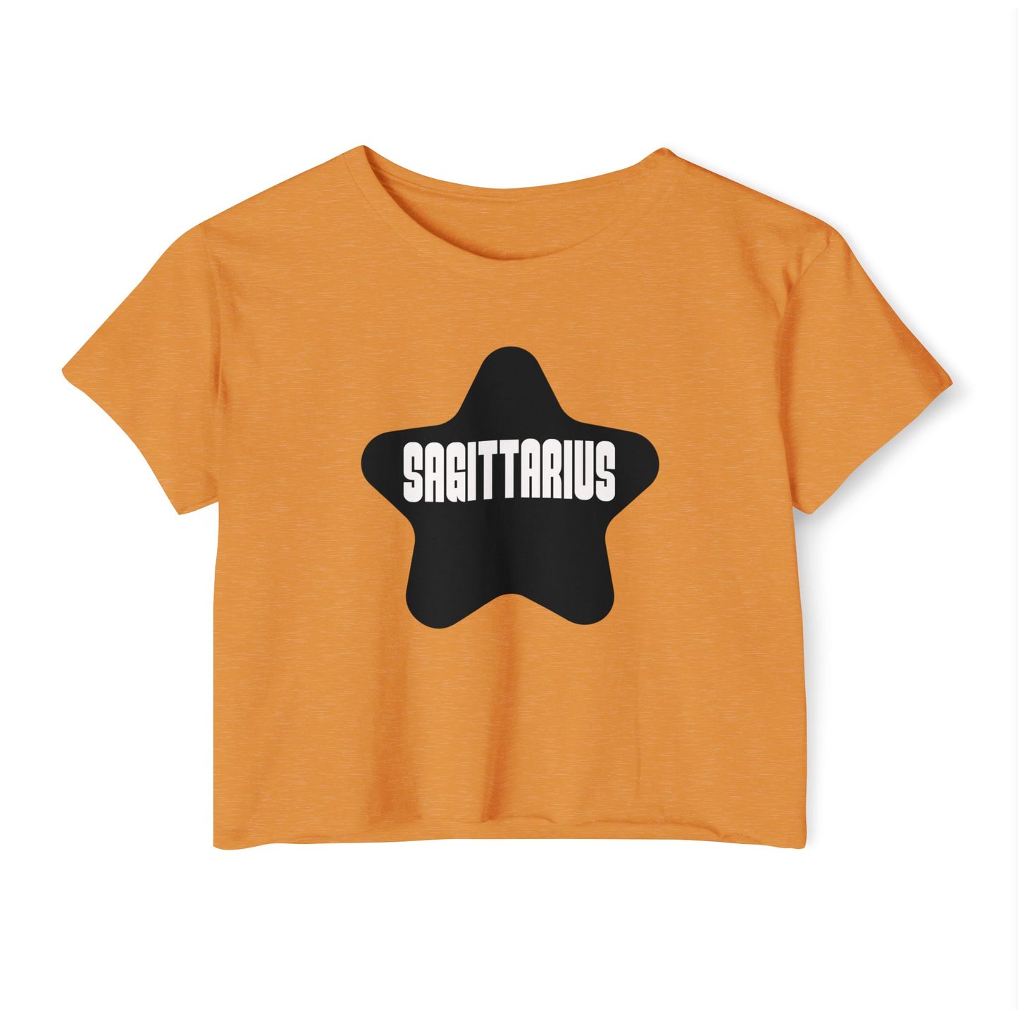 Sagittarius Black Star Crop Top – Retro Zodiac Tee