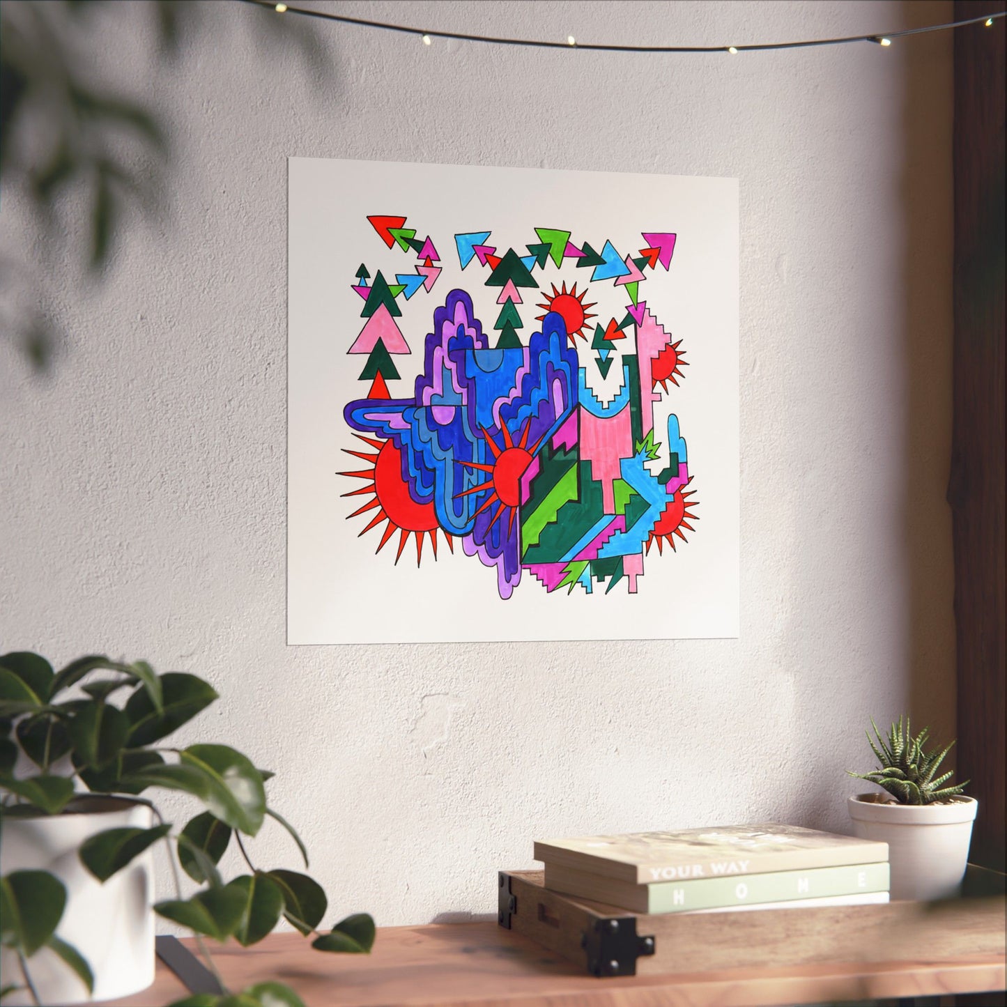 Many Suns Abstract Geometric Art Print