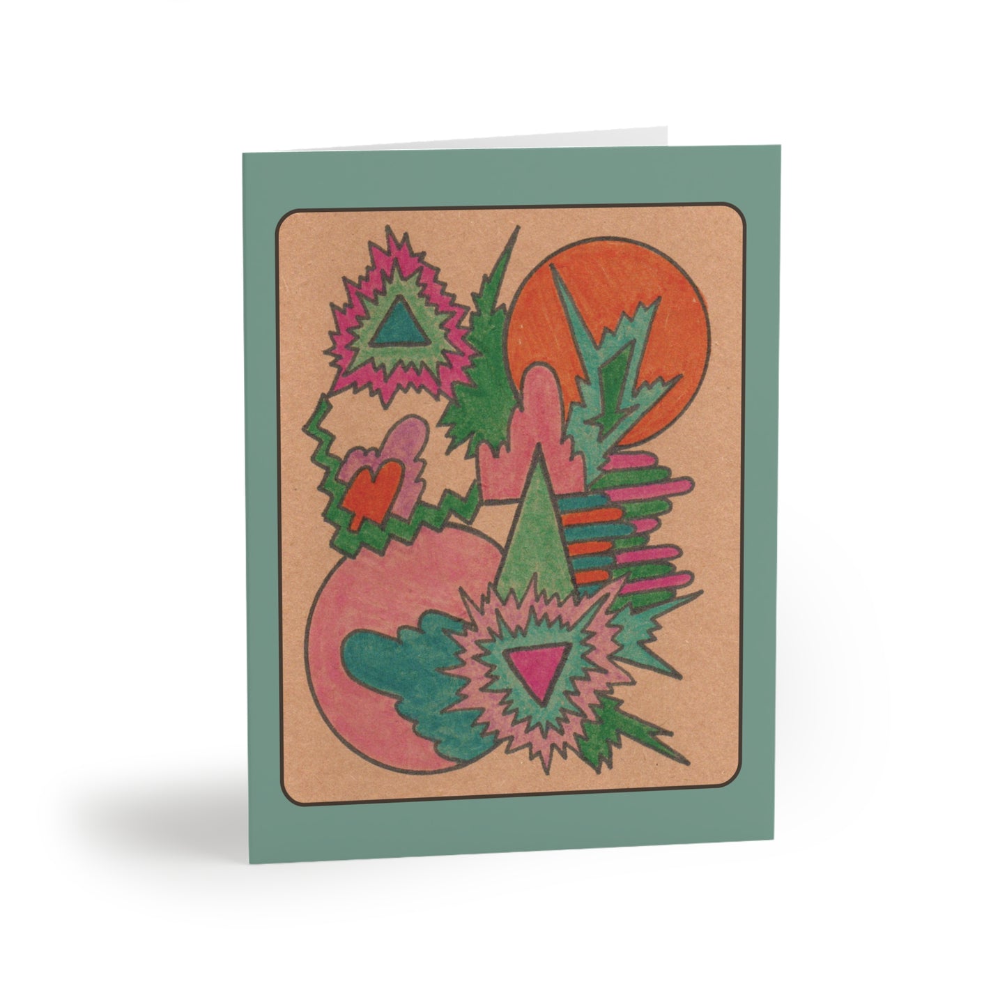 Abstract Cosmic Colorful Greeting Card Set of 8