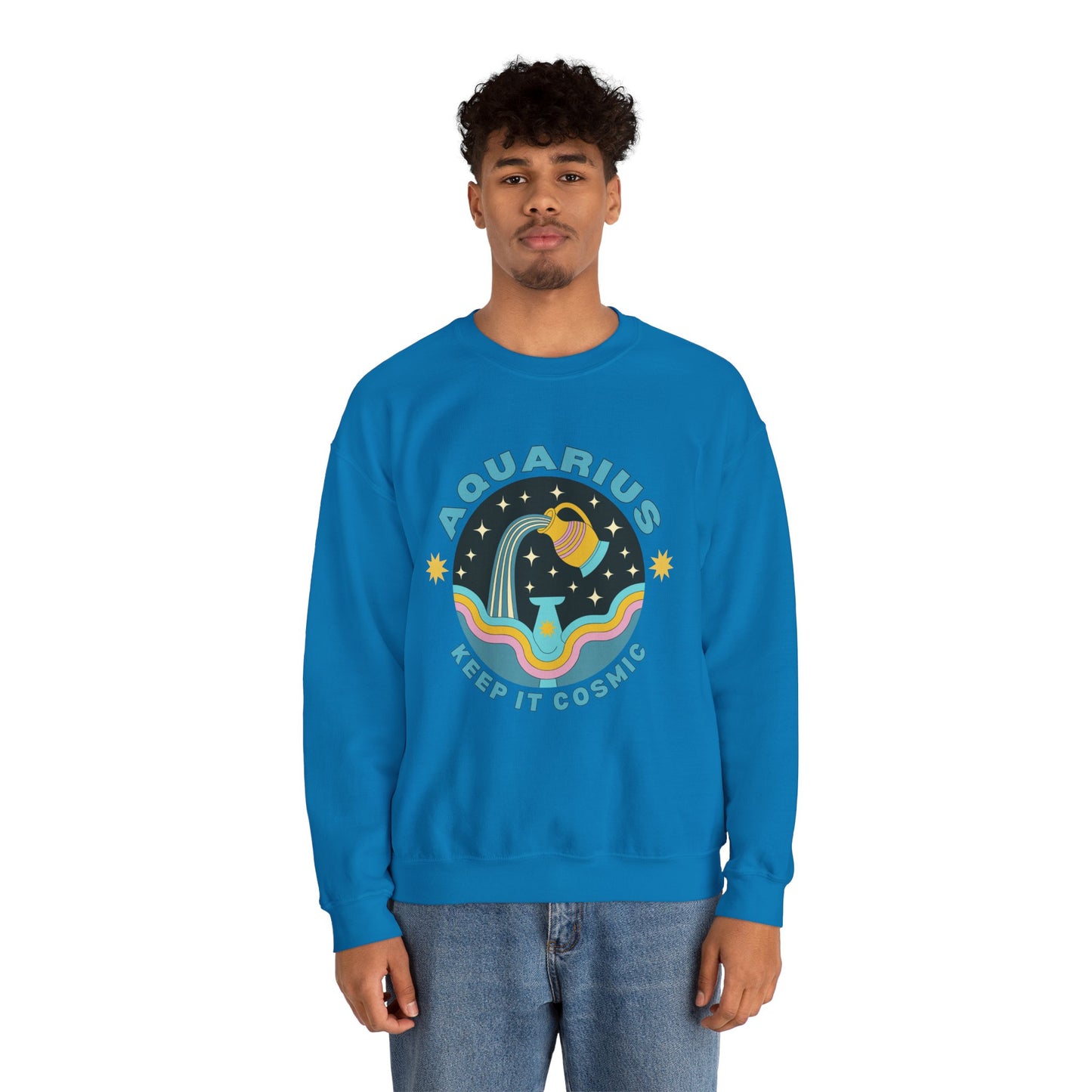 Keep It Cosmic - Retro Star Sign Astro Sweatshirt | Aquarius