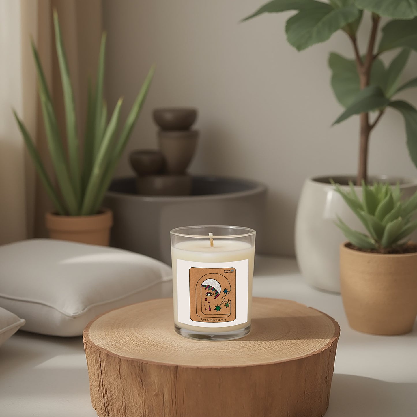 Rest & Recalibrate | May 2025 Dark of the Moon Glass Candle, 11oz