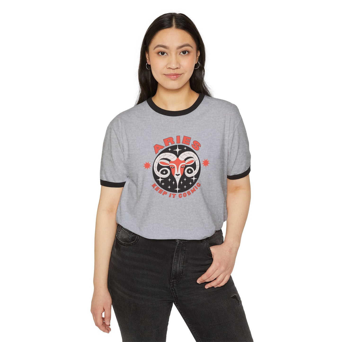 Keep it Cosmic Astrology Retro Ringer Tee — Aries Zodiac T-Shirt
