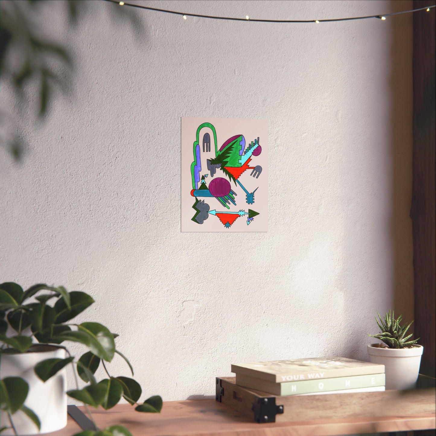 Directional Code | Hand-Drawn Abstract Glyph Art Print