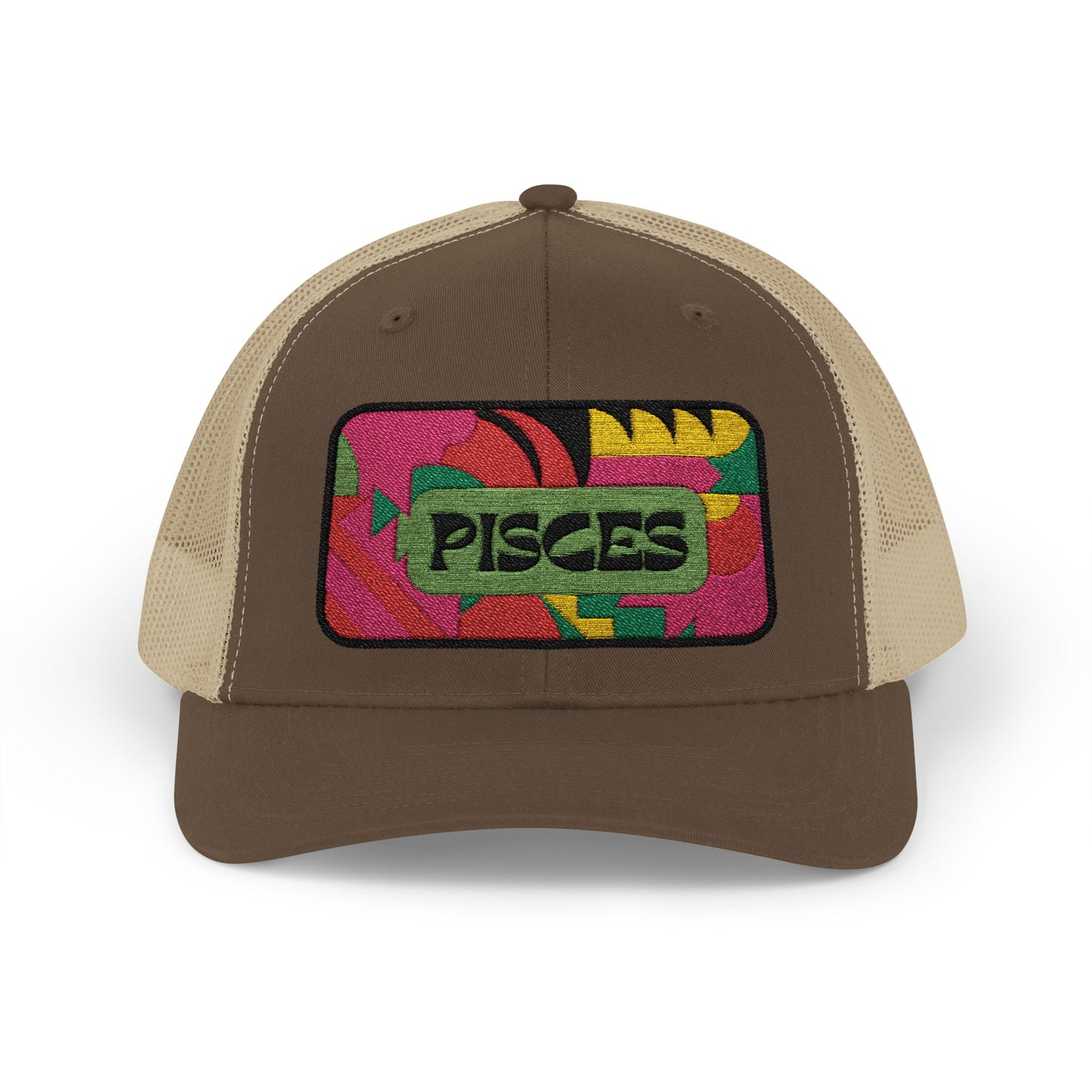 Pisces Trucker Hat - Retro Astrology Snapback Cap - Embroidered Horoscope Hat