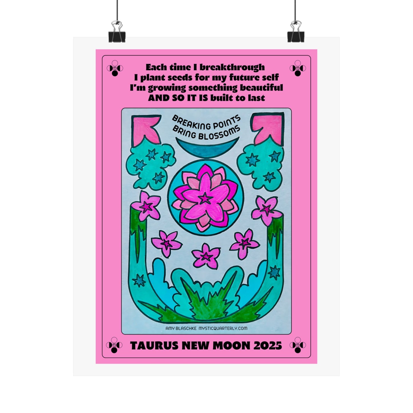 Taurus New Moon 2025 Art Print — With Affirmation
