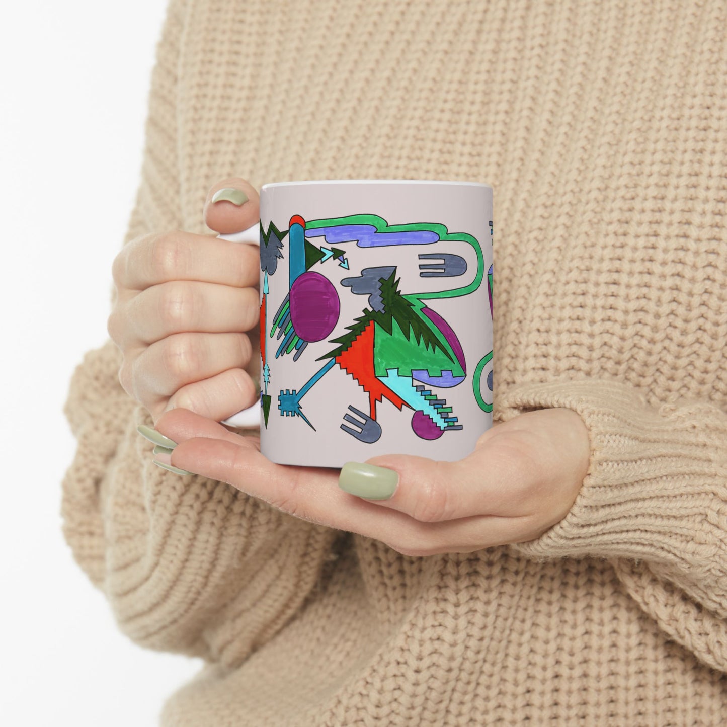 Directional Code | Abstract Glyph Ceramic Mug (11oz / 15oz)