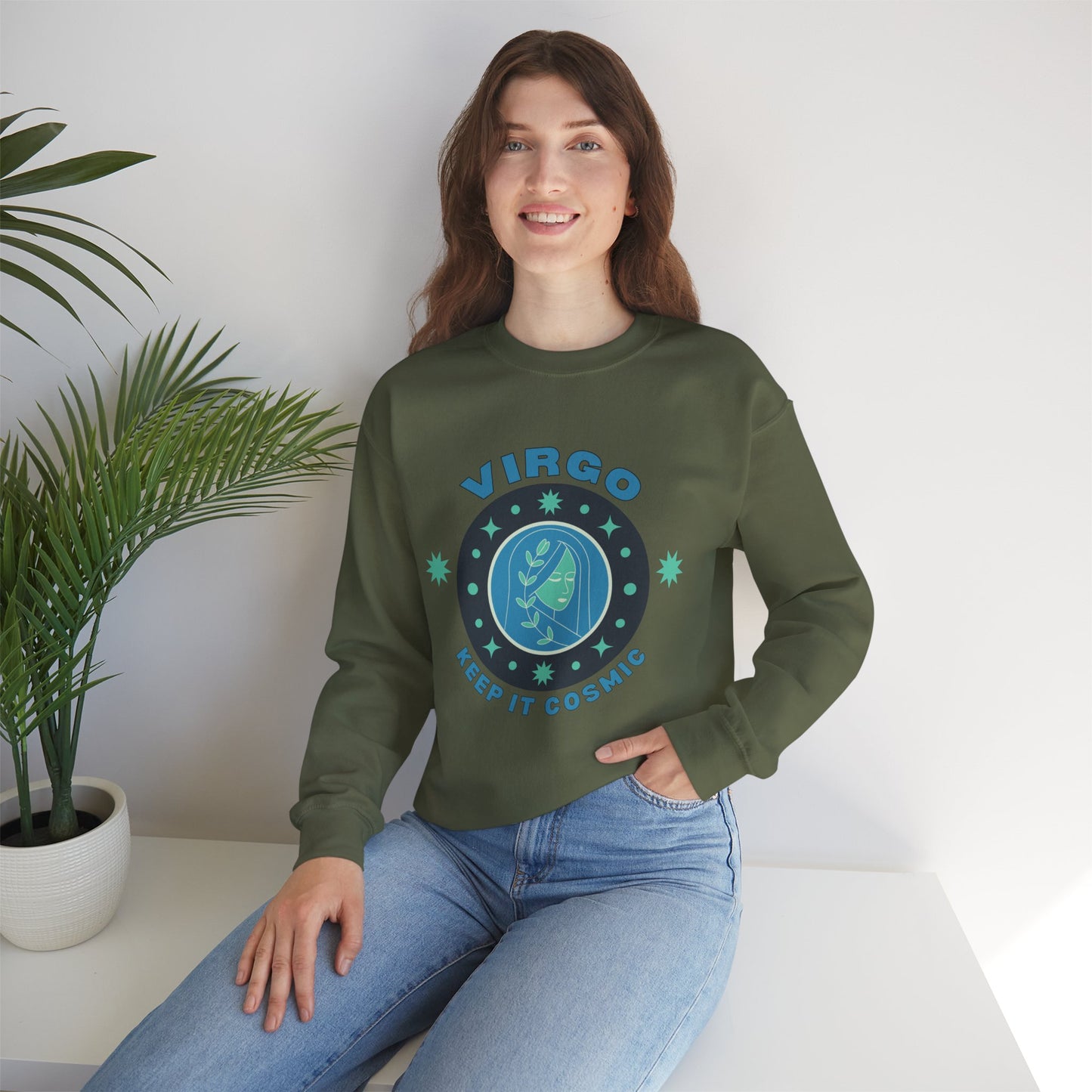 Keep It Cosmic - Retro Star Sign Astro Sweatshirt | Virgo
