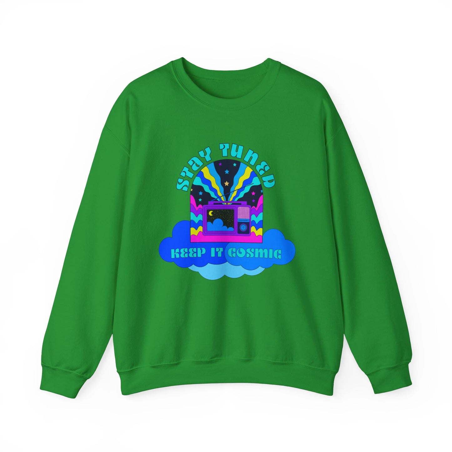 Stay Tuned Cosmic Retro Sweatshirt - Dayglow Celestial Crewneck