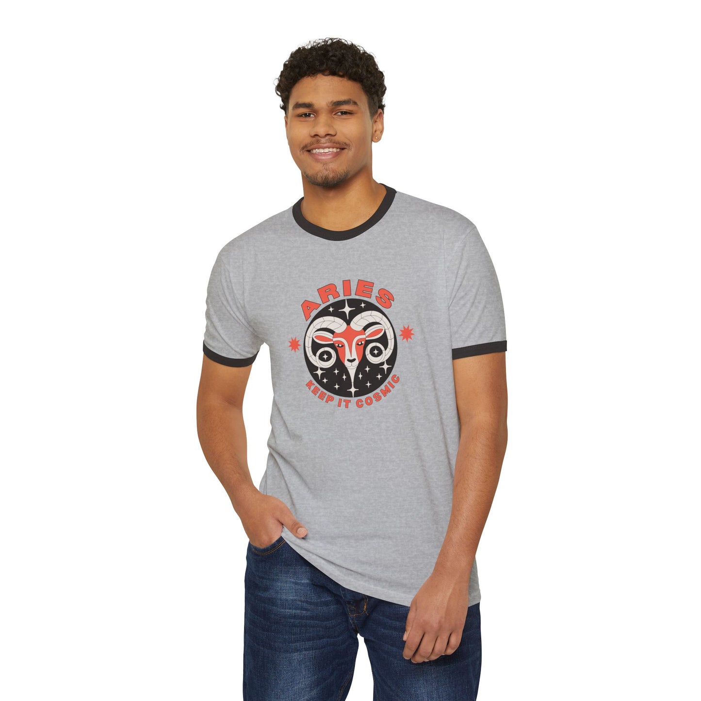Keep it Cosmic Astrology Retro Ringer Tee — Aries Zodiac T-Shirt