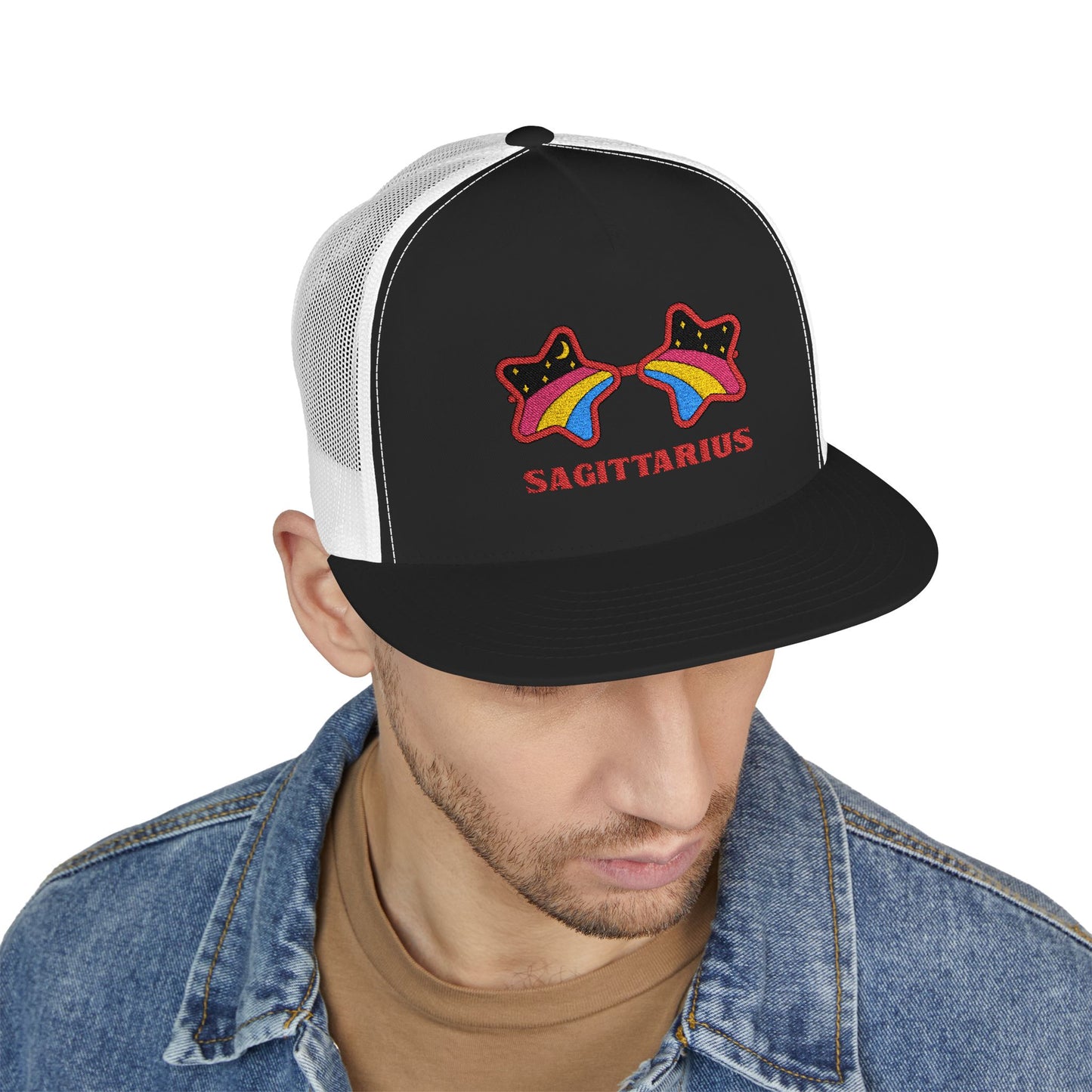 Retro Zodiac Sign Trucker Hat — Sagittarius