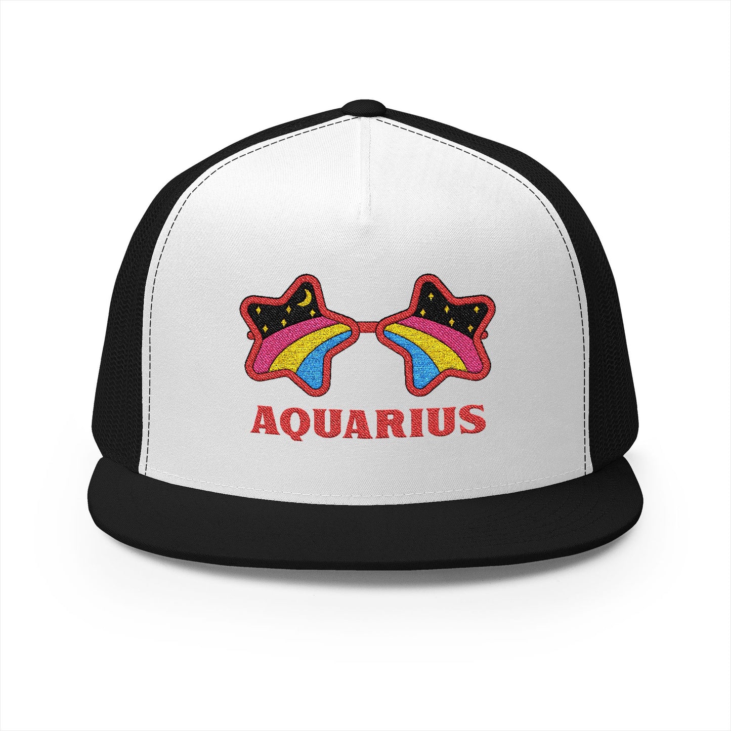 Retro Zodiac Sign Trucker Hat — Aquarius