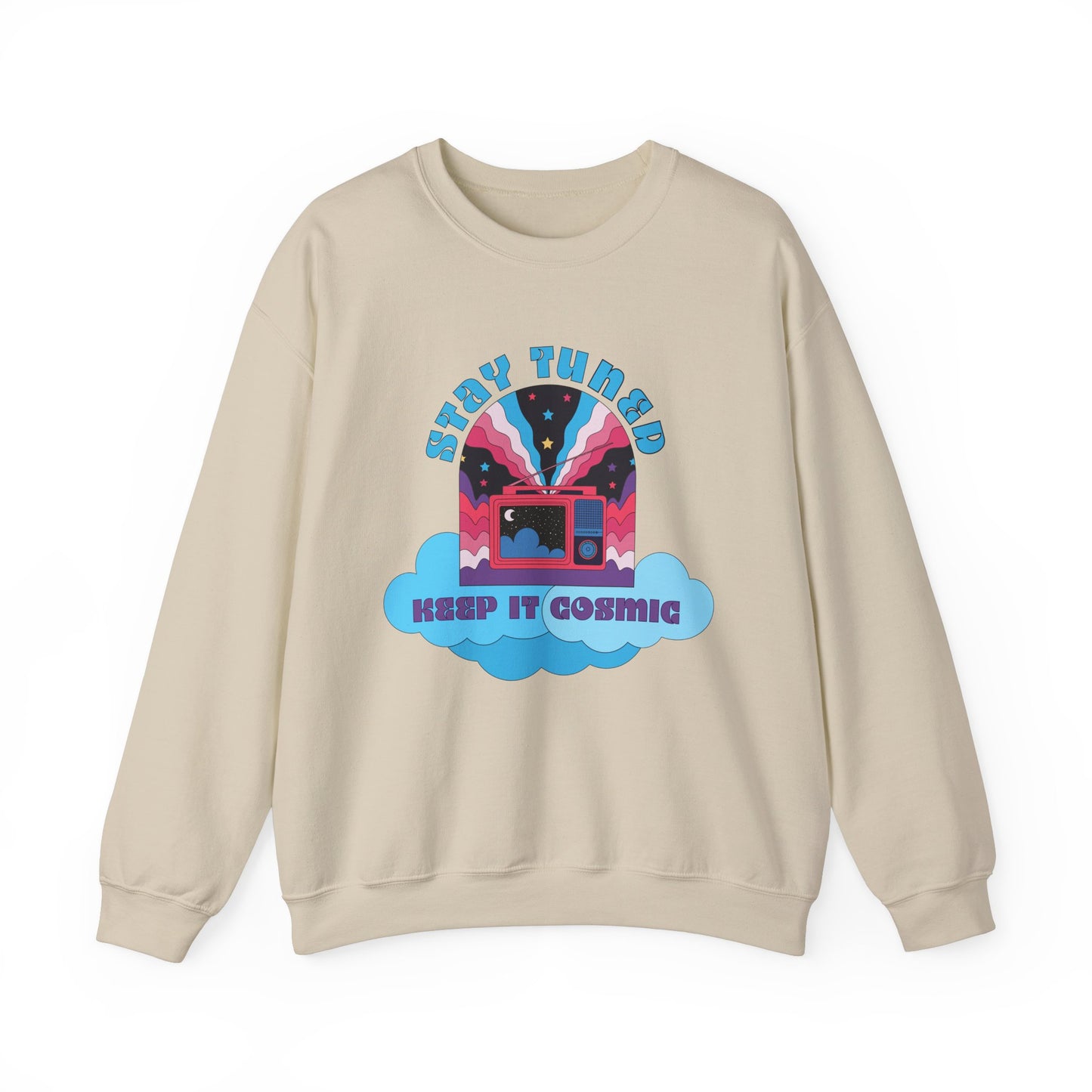 Stay Tuned Cosmic Retro Sweatshirt - Dreamglow Celestial Crewneck