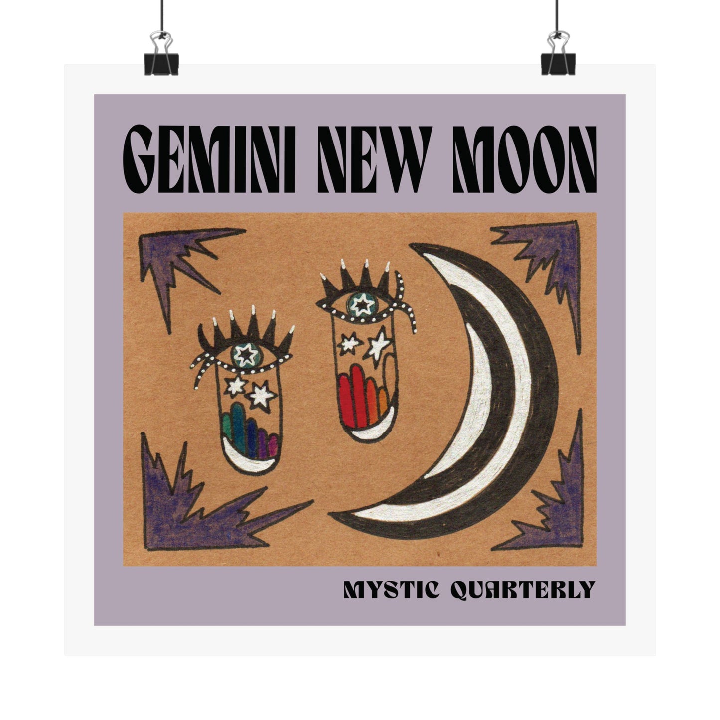 Gemini New Moon | Eyes of the Unknown | Psychedelic Moon Art Print