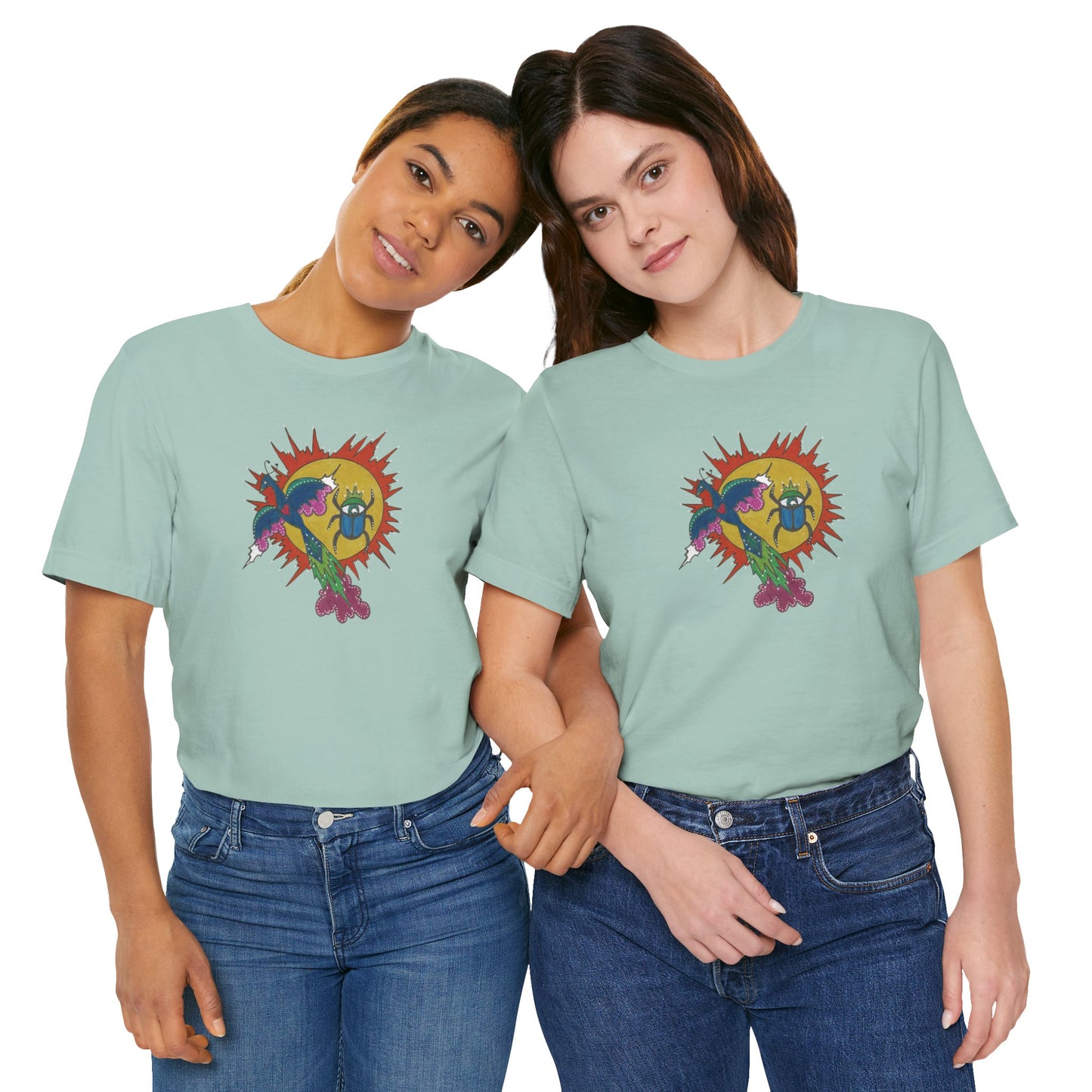 Integrate to Radiate Tee | Symbolic Solar Scarab Comic Art Shirt (Unisex)