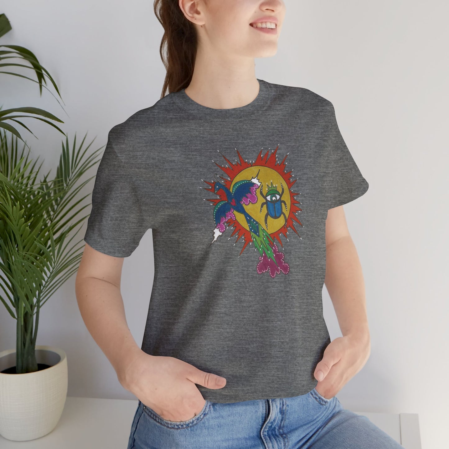 Integrate to Radiate Tee | Symbolic Solar Scarab Comic Art Shirt (Unisex)