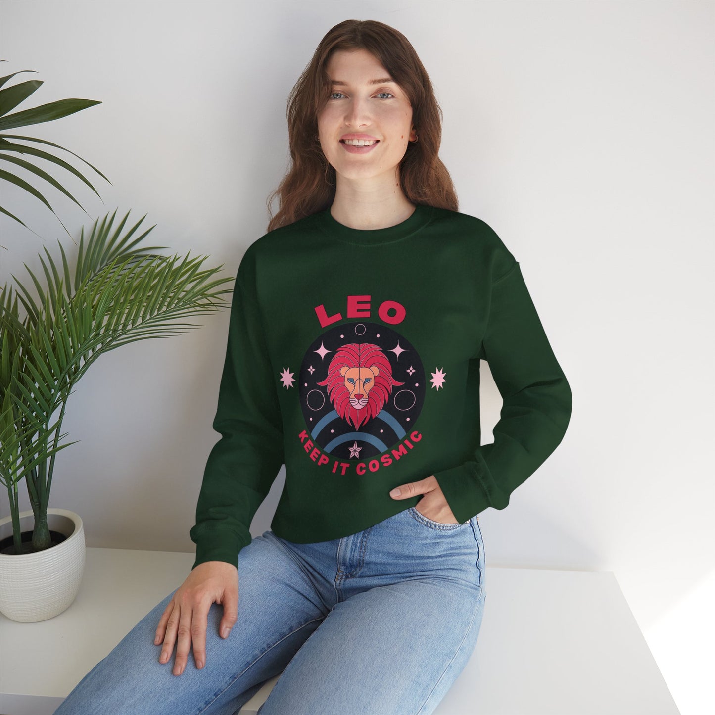 Keep It Cosmic - Retro Star Sign Astro Sweatshirt | Leo