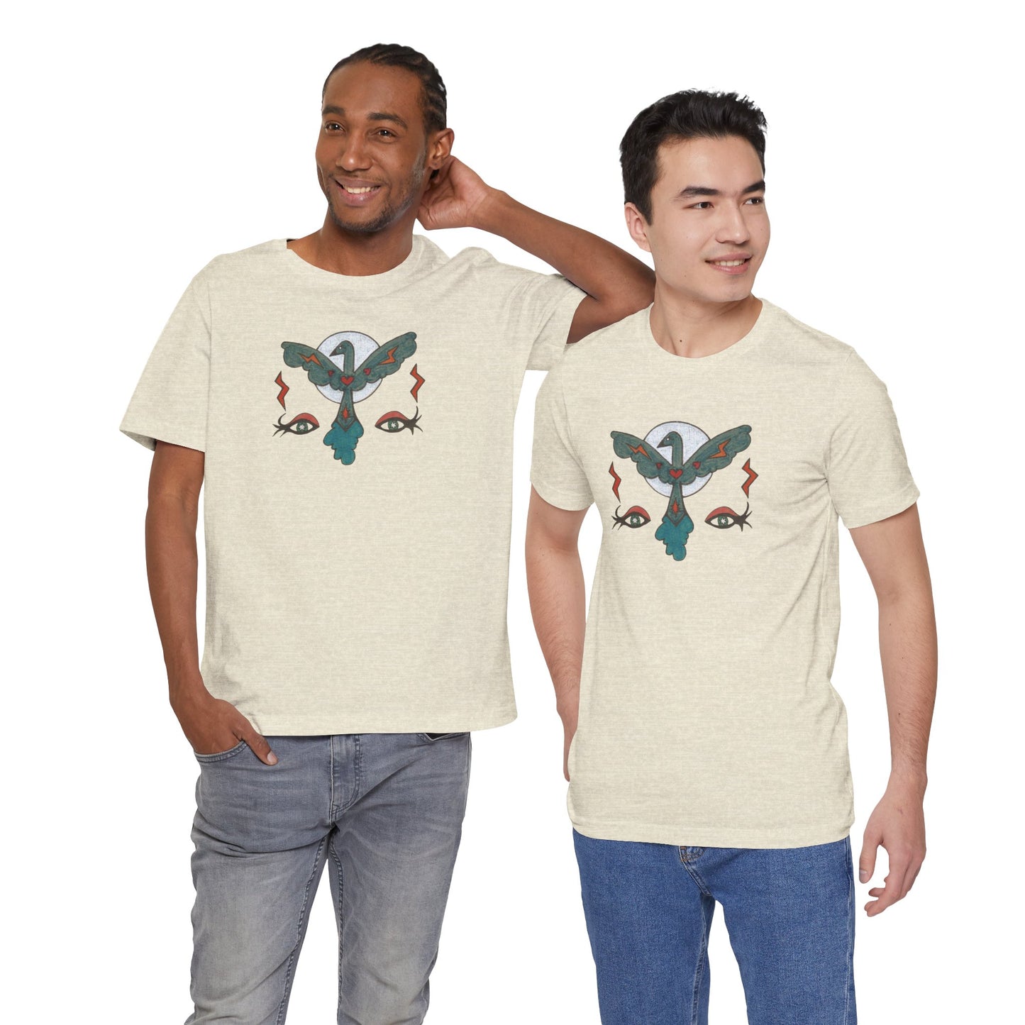 Feel to See Moon T-Shirt Tee | Esoteric Eyes Cosmic Art Tee (Unisex)