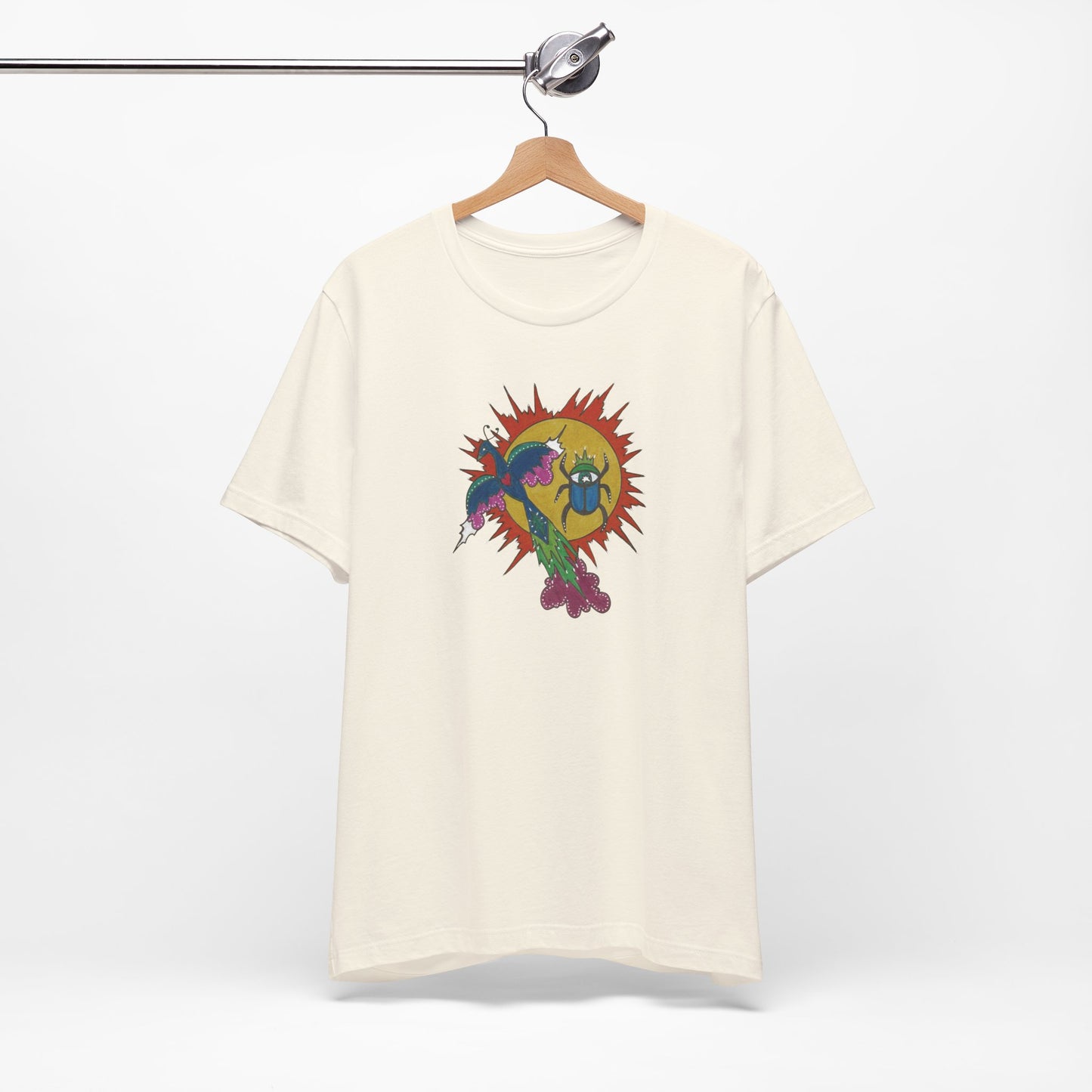 Integrate to Radiate Tee | Symbolic Solar Scarab Comic Art Shirt (Unisex)