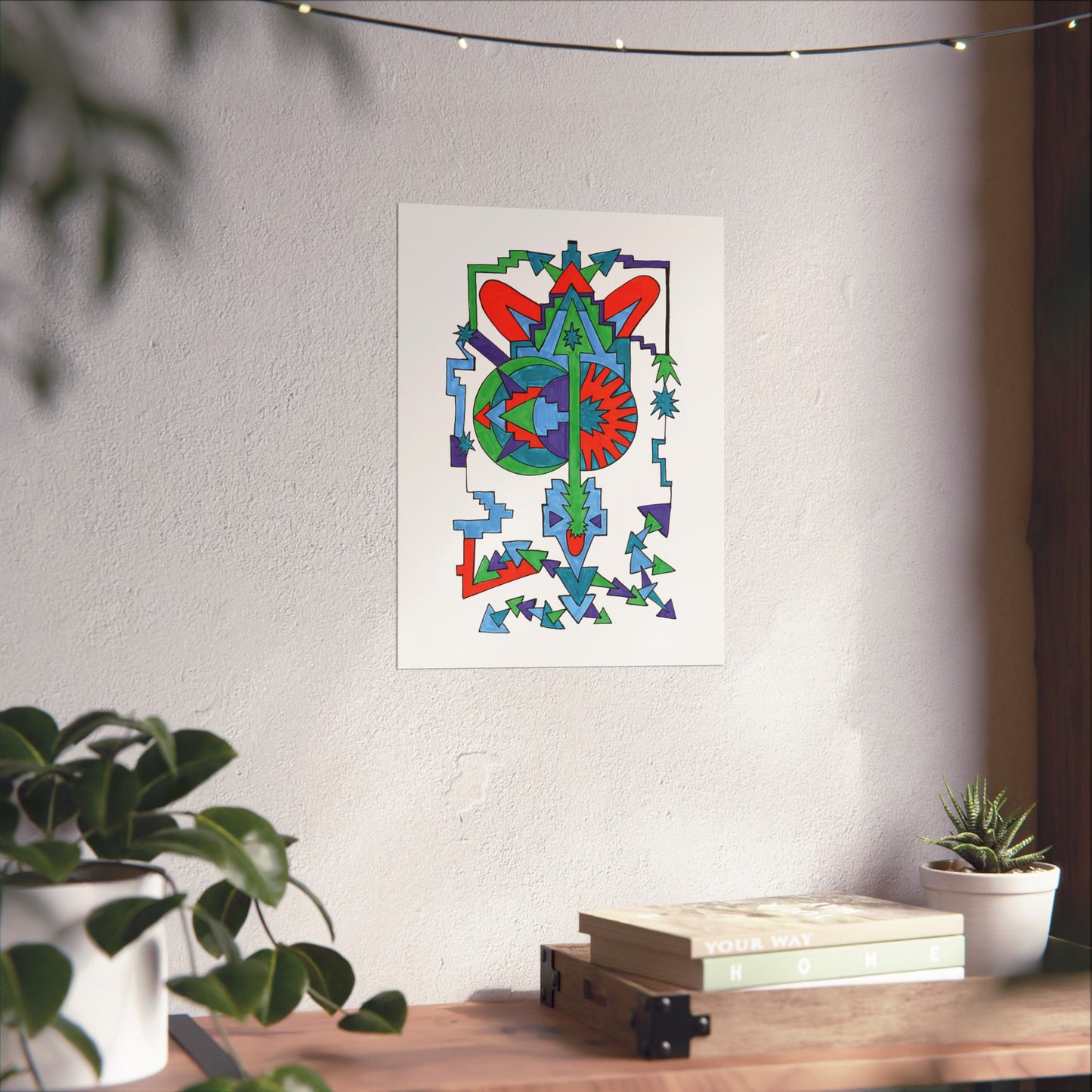 Arrow Light Geometric Abstract Art Print