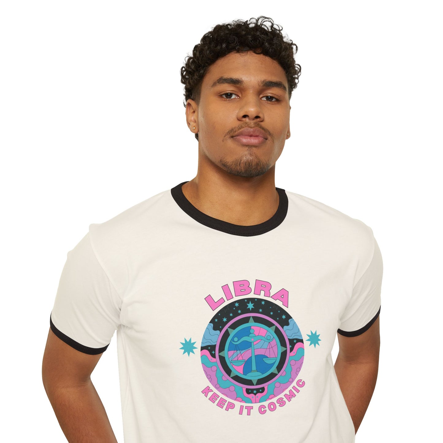 Keep it Cosmic Astrology Retro Ringer Tee — Libra Zodiac T-Shirt
