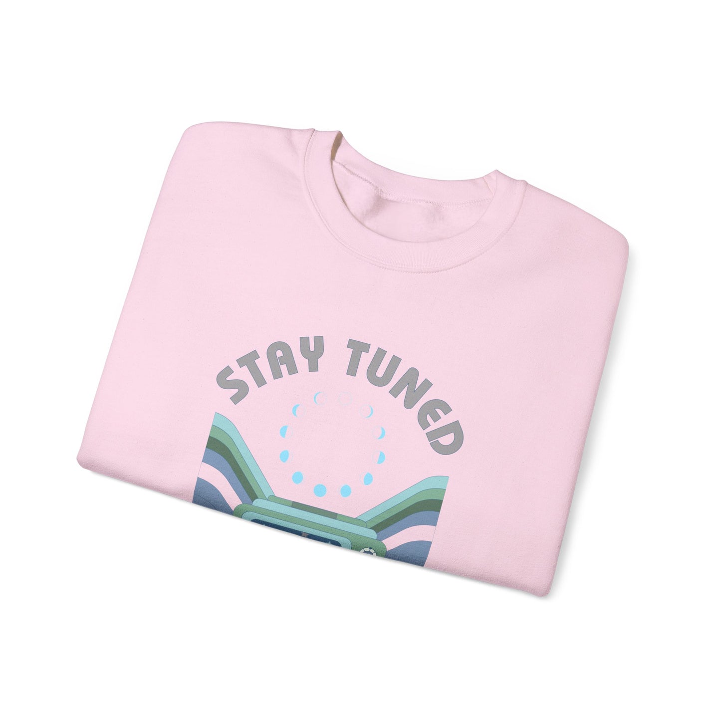 Stay Tuned Moon Phase Retro Sweatshirt - Earthglow Celestial Crewneck