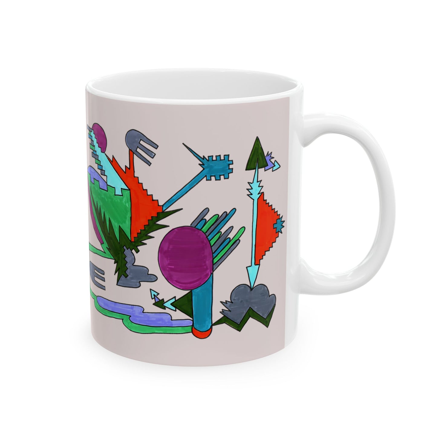 Directional Code | Abstract Glyph Ceramic Mug (11oz / 15oz)
