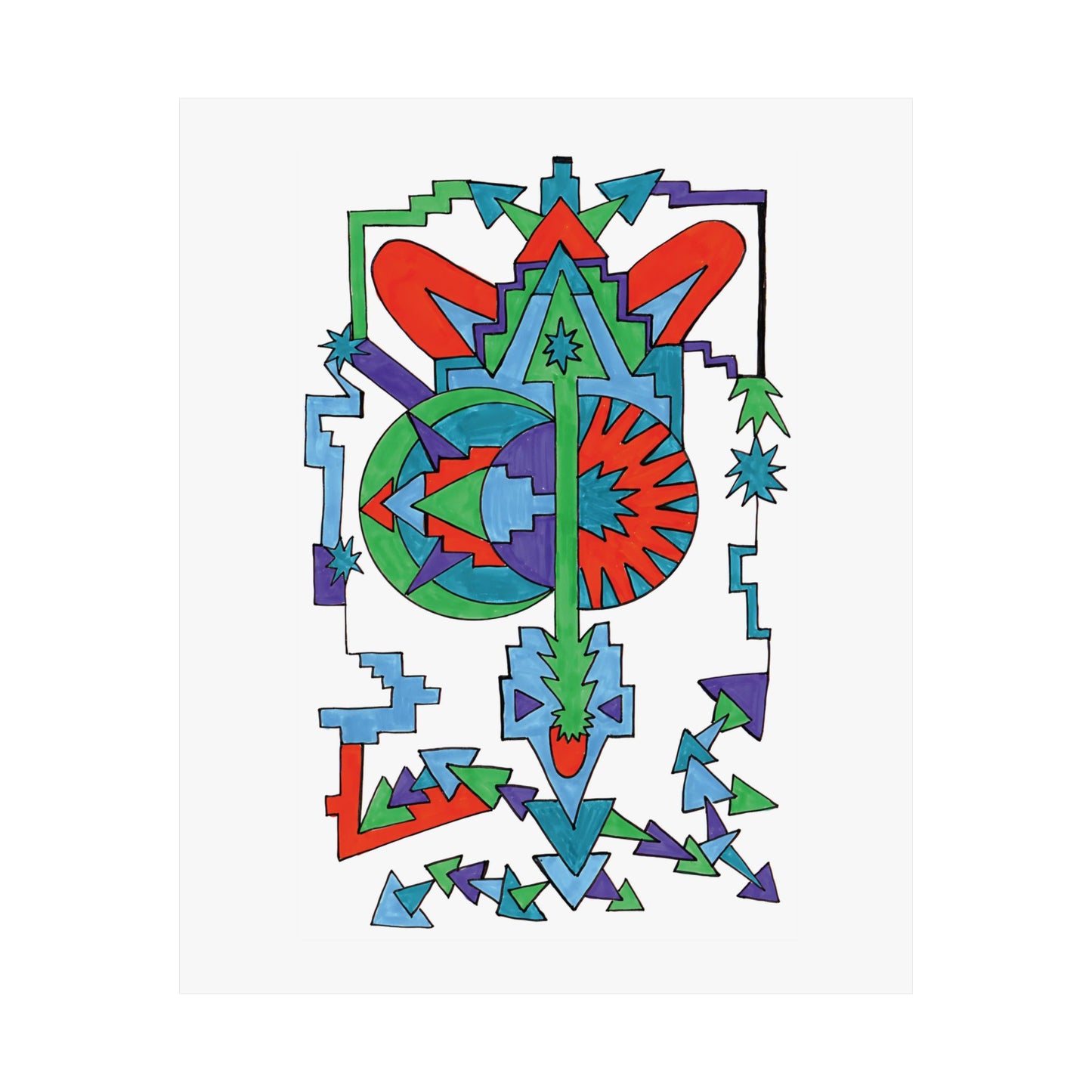 Arrow Light Geometric Abstract Art Print