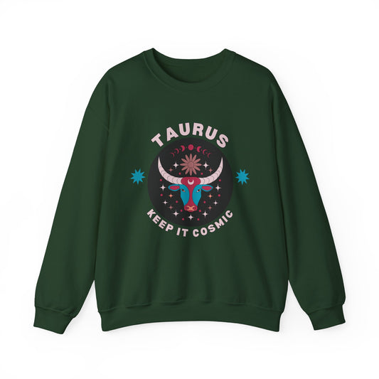 Keep It Cosmic - Retro Star Sign Astro Sweatshirt | Taurus