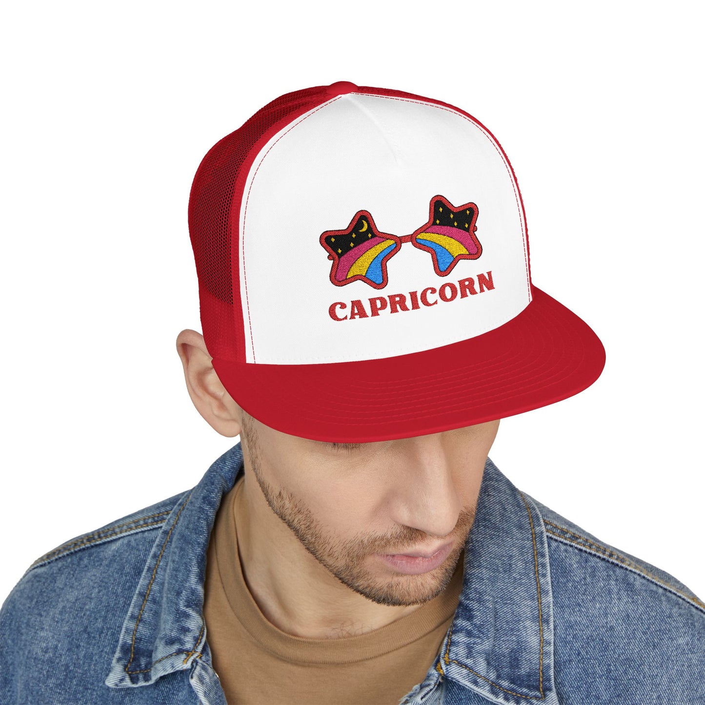 Retro Zodiac Sign Trucker Hat — Capricorn