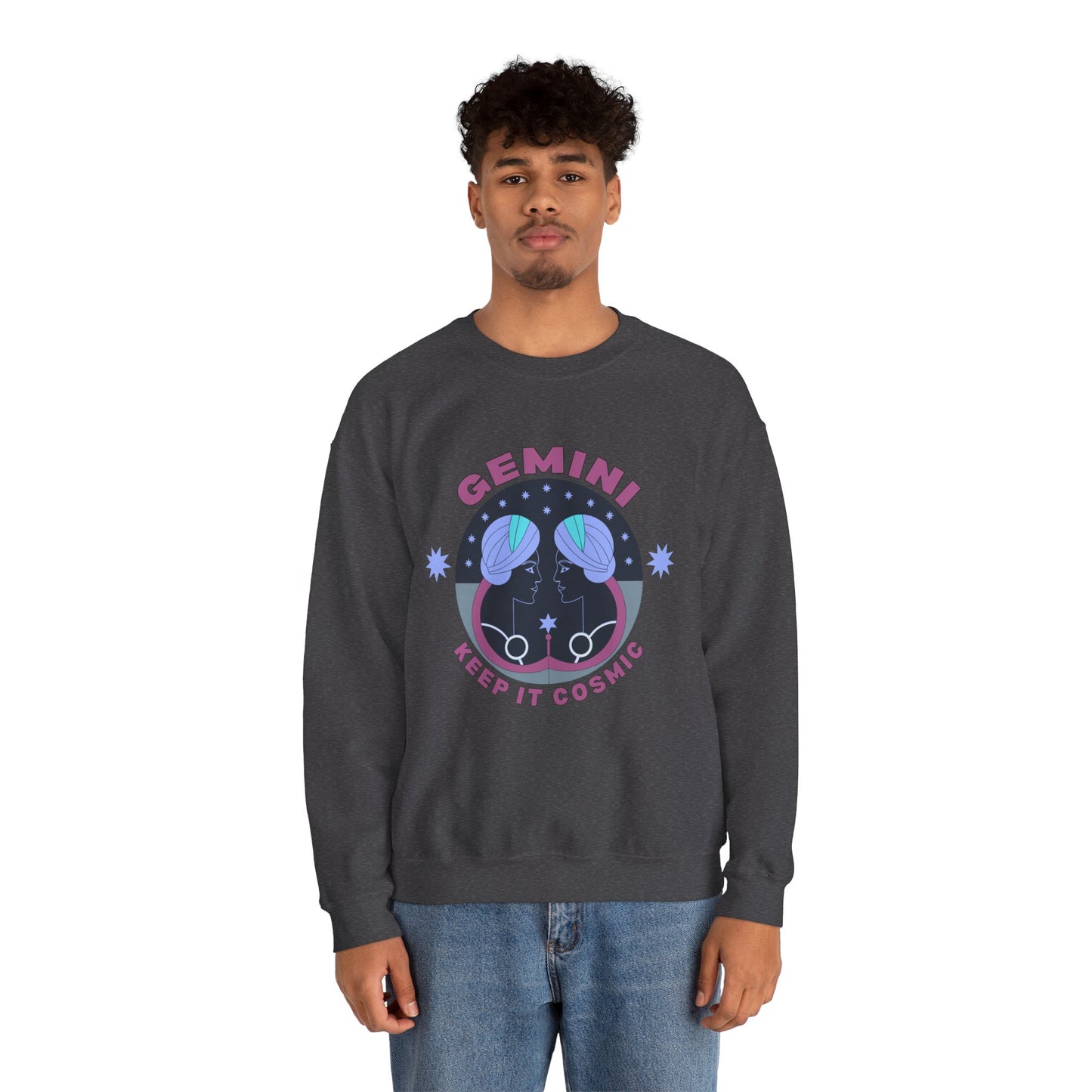 Keep It Cosmic - Retro Star Sign Astro Sweatshirt | Gemini