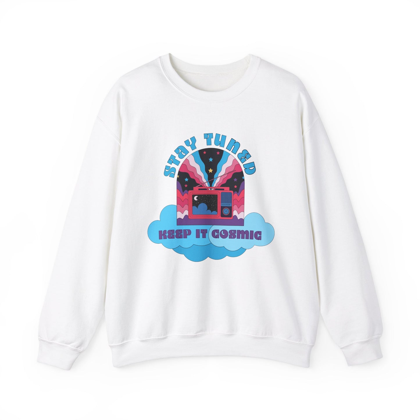 Stay Tuned Cosmic Retro Sweatshirt - Dreamglow Celestial Crewneck