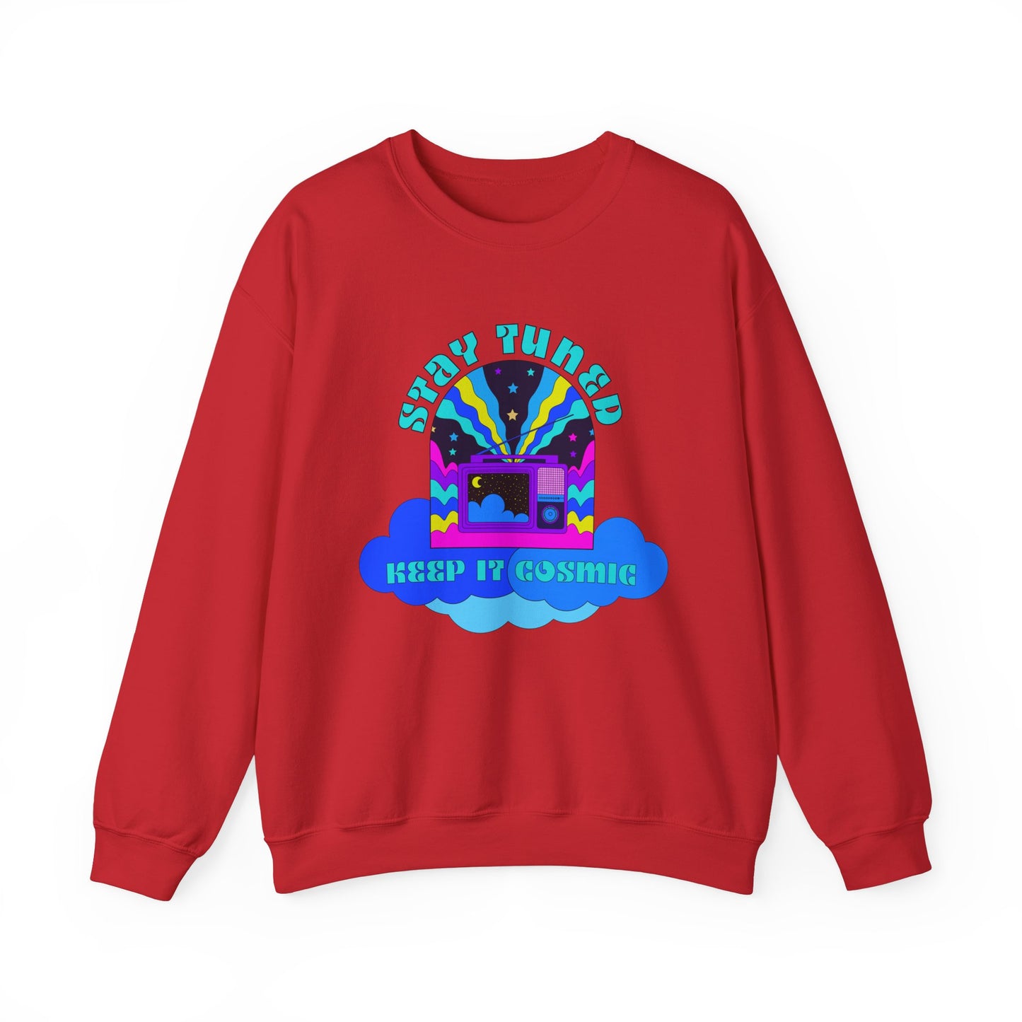 Stay Tuned Cosmic Retro Sweatshirt - Dayglow Celestial Crewneck