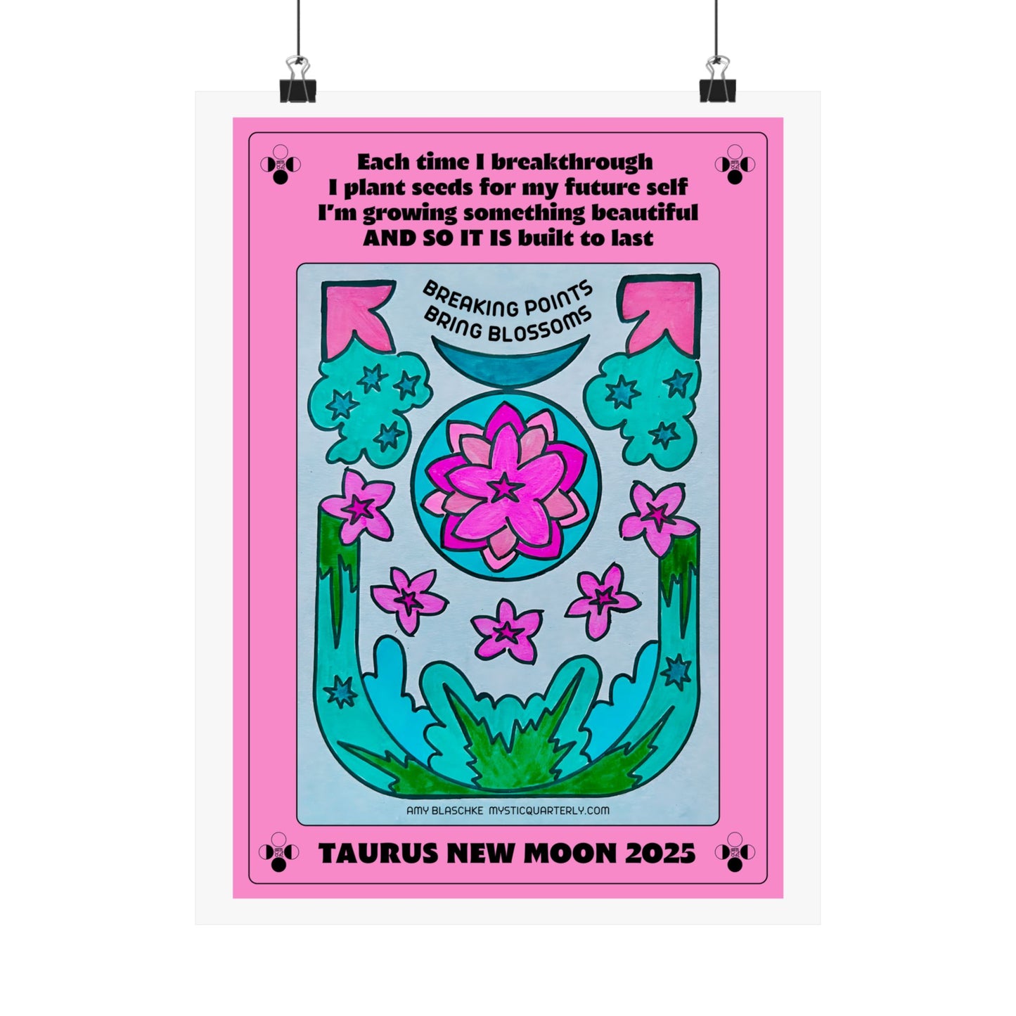 Taurus New Moon 2025 Art Print — With Affirmation