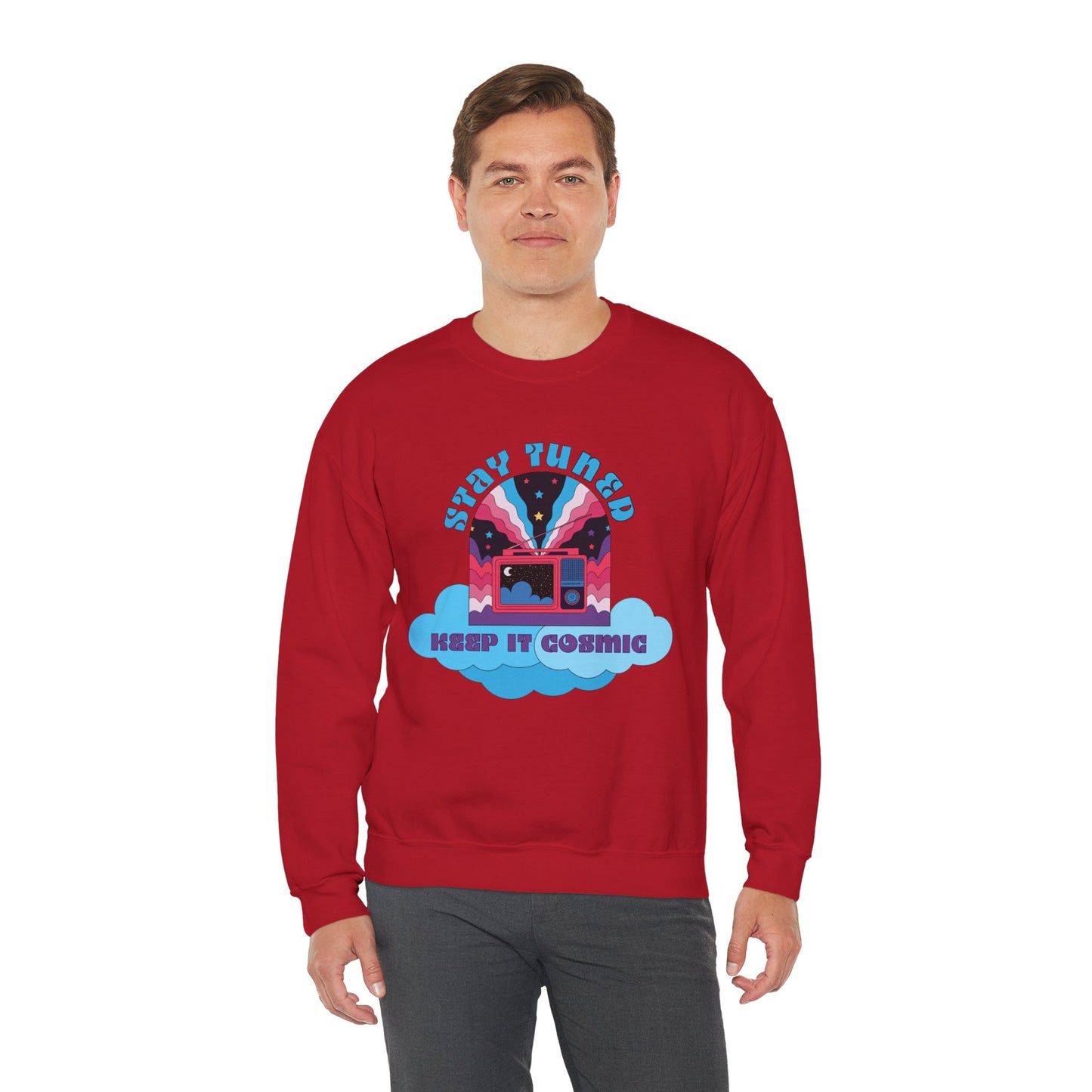 Stay Tuned Cosmic Retro Sweatshirt - Dreamglow Celestial Crewneck