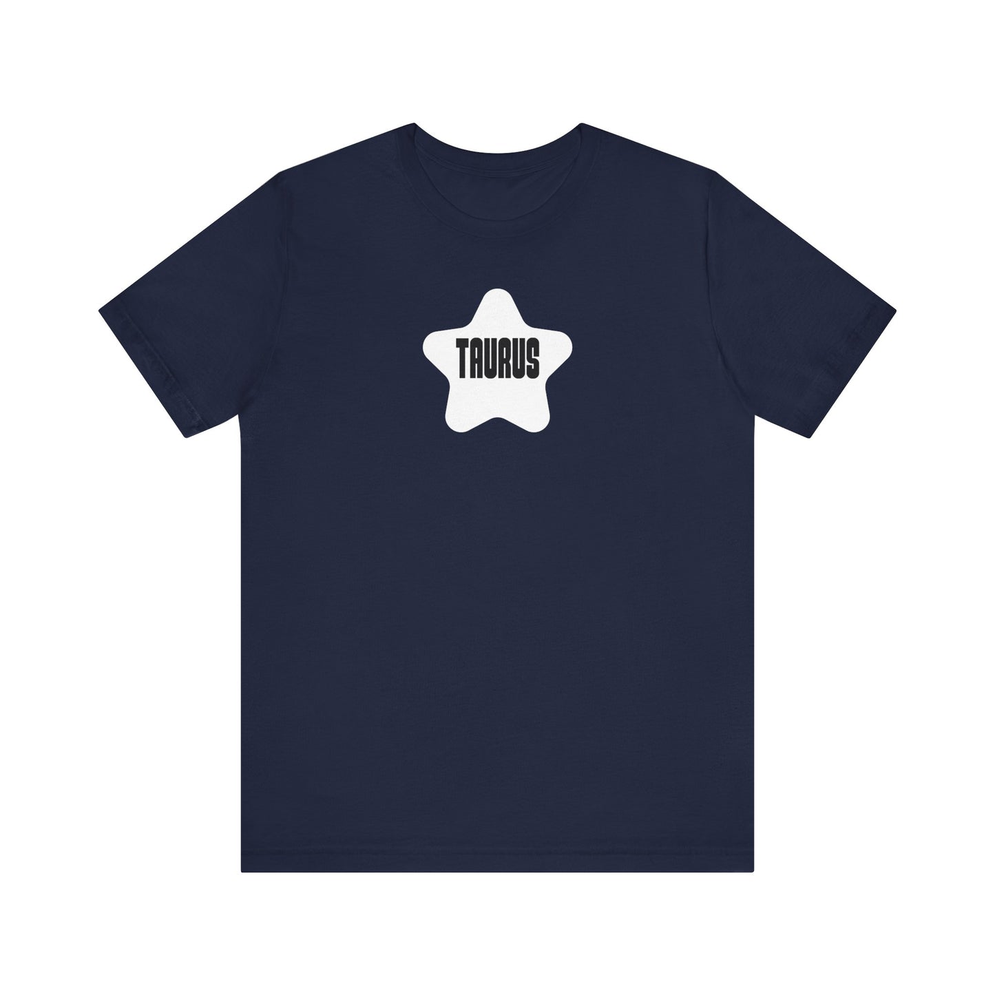 Taurus Dark Mode Star Tee – White Star Taurus Zodiac T-Shirt