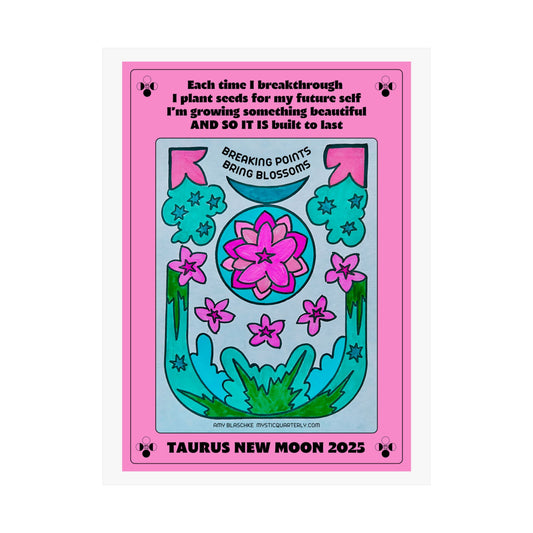Taurus New Moon 2025 Art Print — With Affirmation