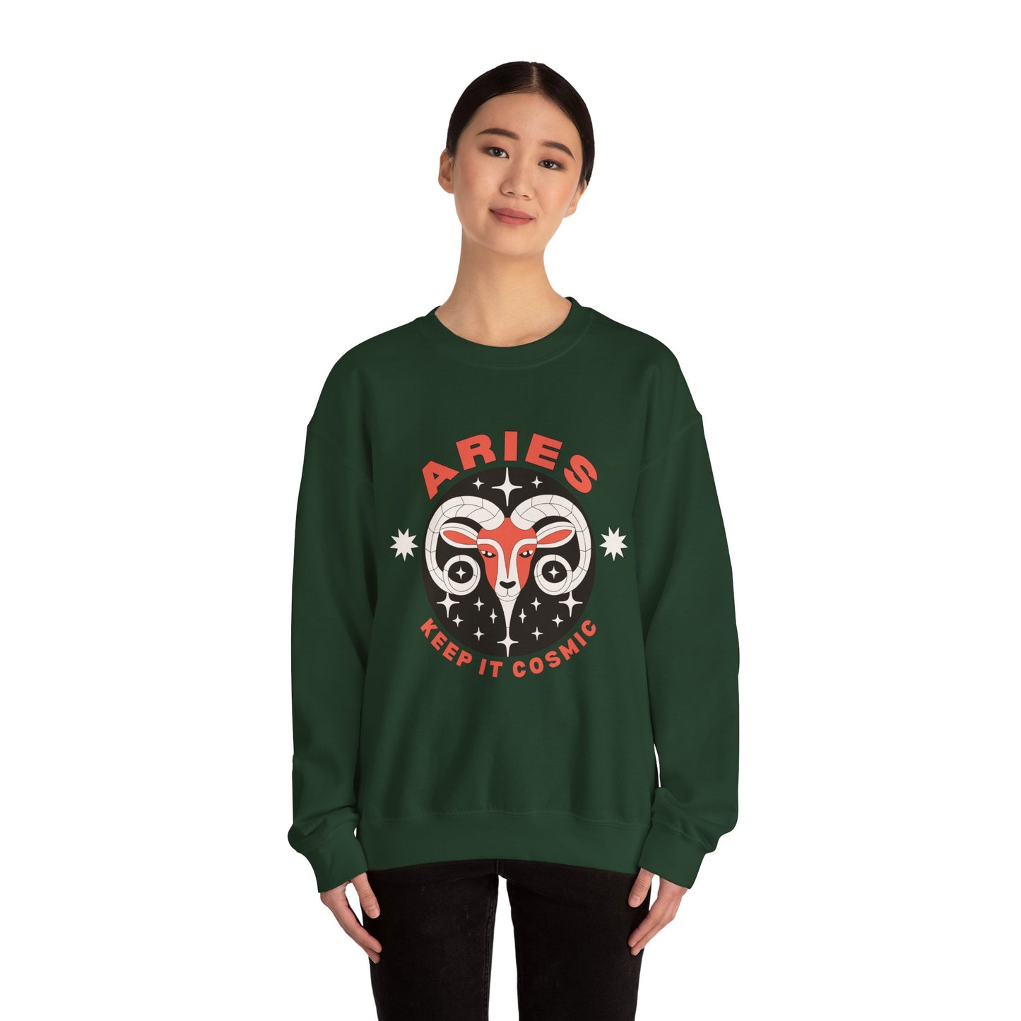 Keep It Cosmic - Retro Star Sign Astro Sweatshirt | Aries
