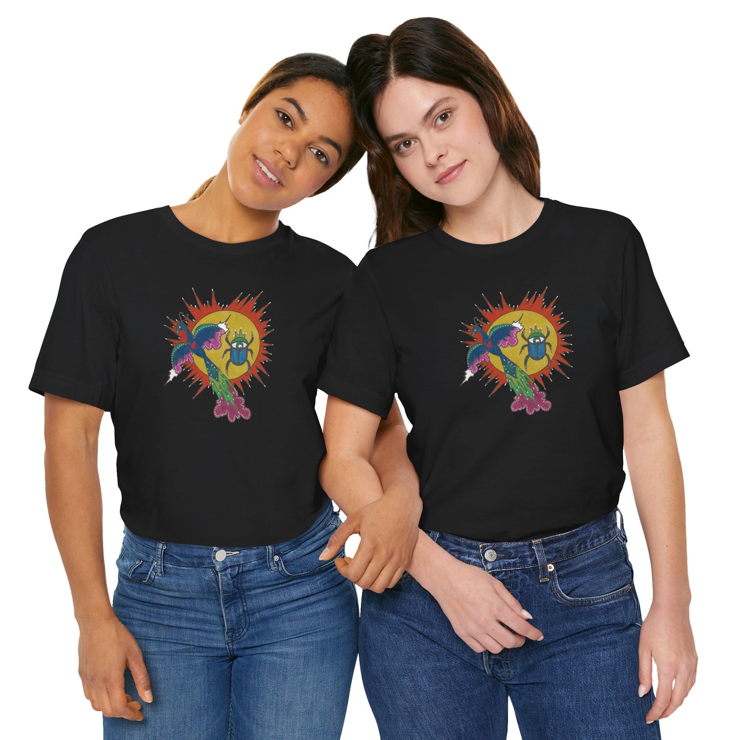Integrate to Radiate Tee | Symbolic Solar Scarab Comic Art Shirt (Unisex)