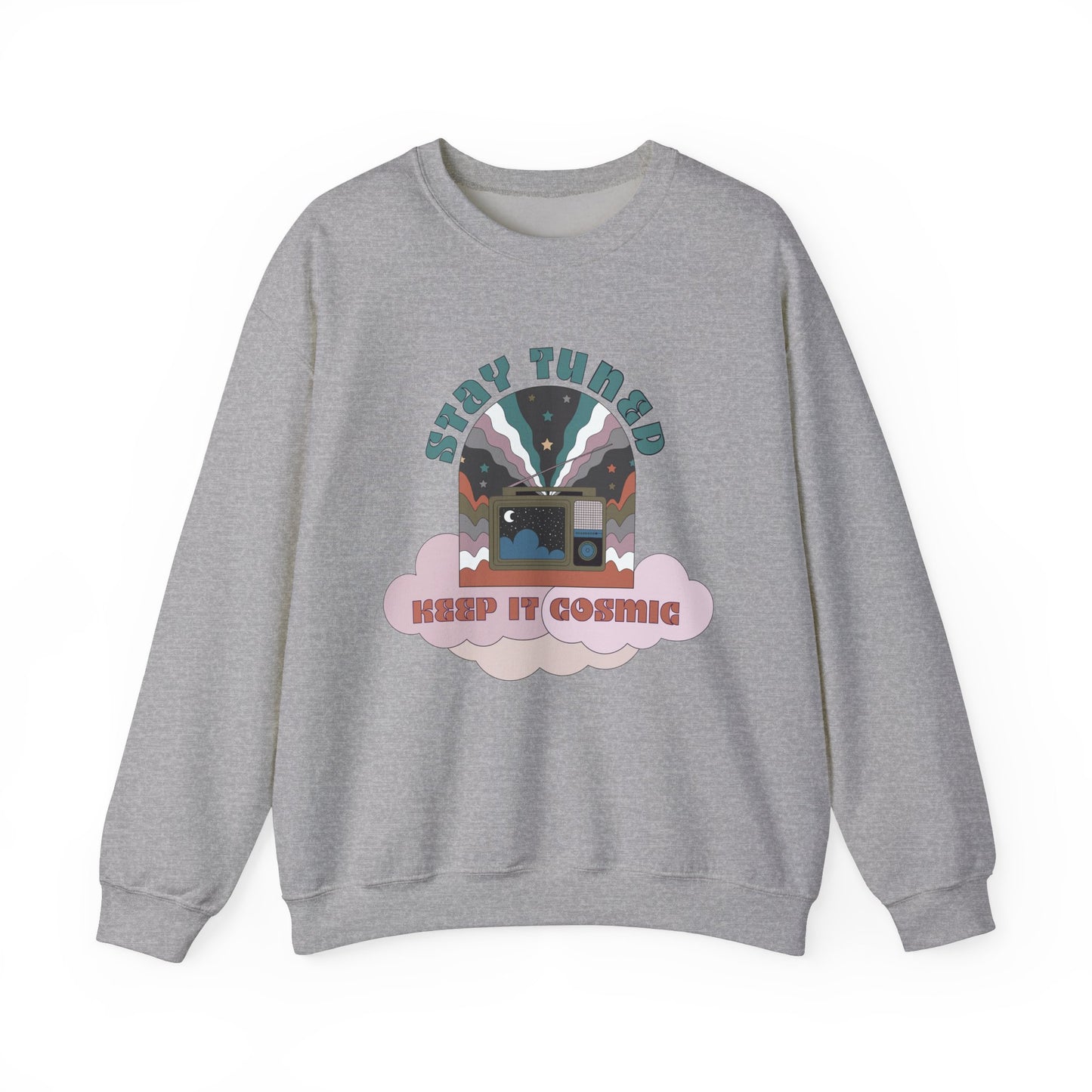 Stay Tuned Cosmic Retro Sweatshirt - Earthglow Celestial Crewneck