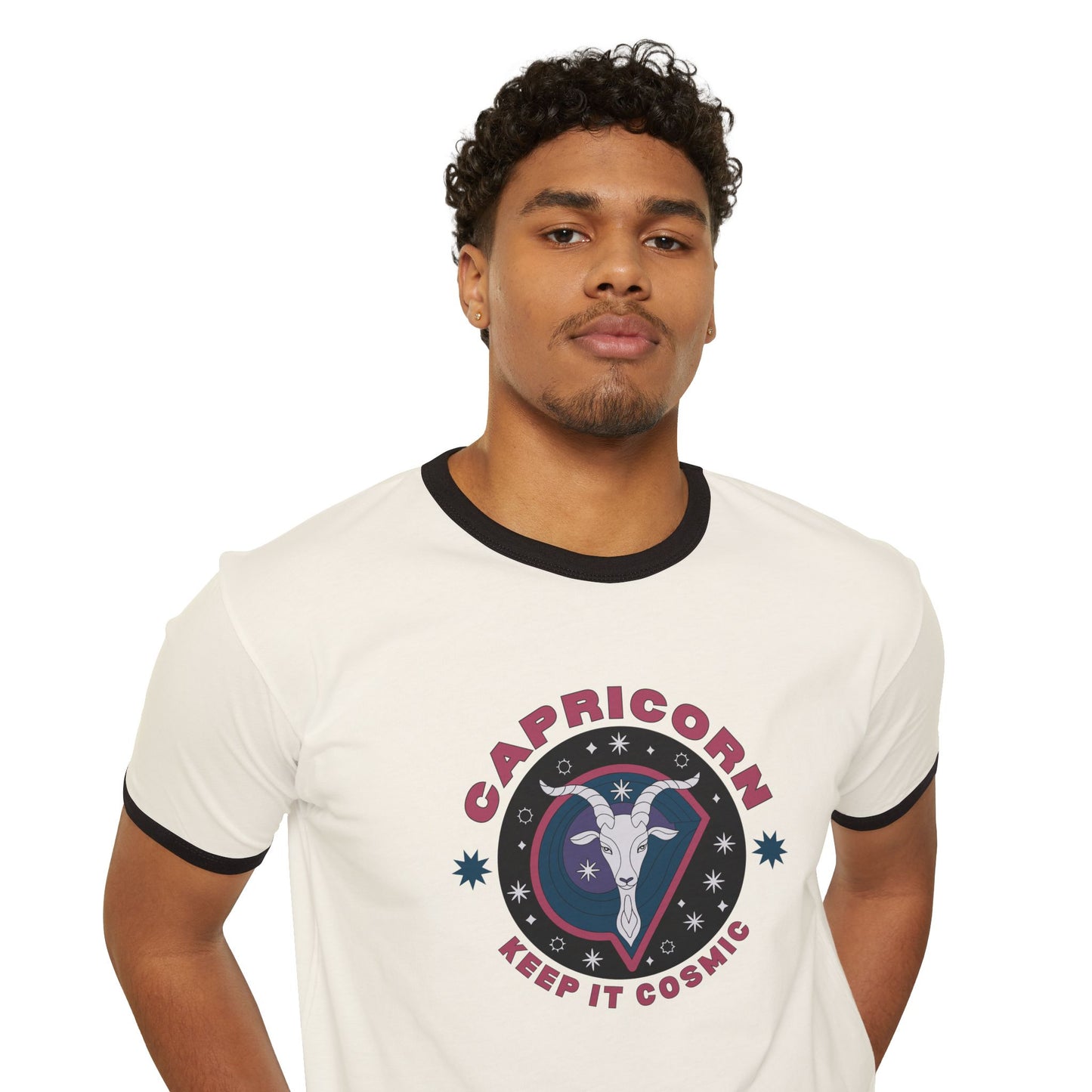 Keep it Cosmic Astrology Retro Ringer Tee — Capricorn Zodiac T-Shirt