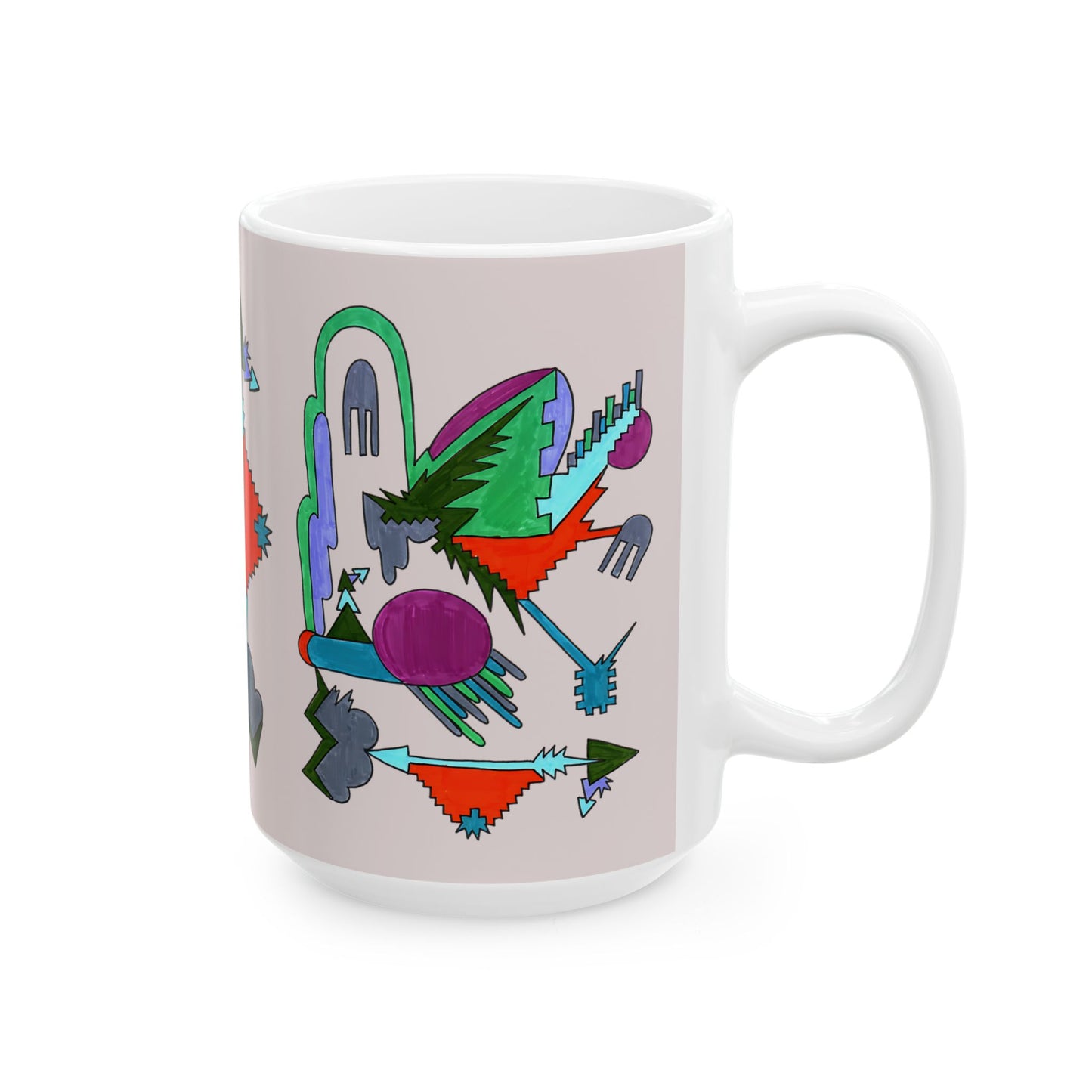 Directional Code | Abstract Glyph Ceramic Mug (11oz / 15oz)