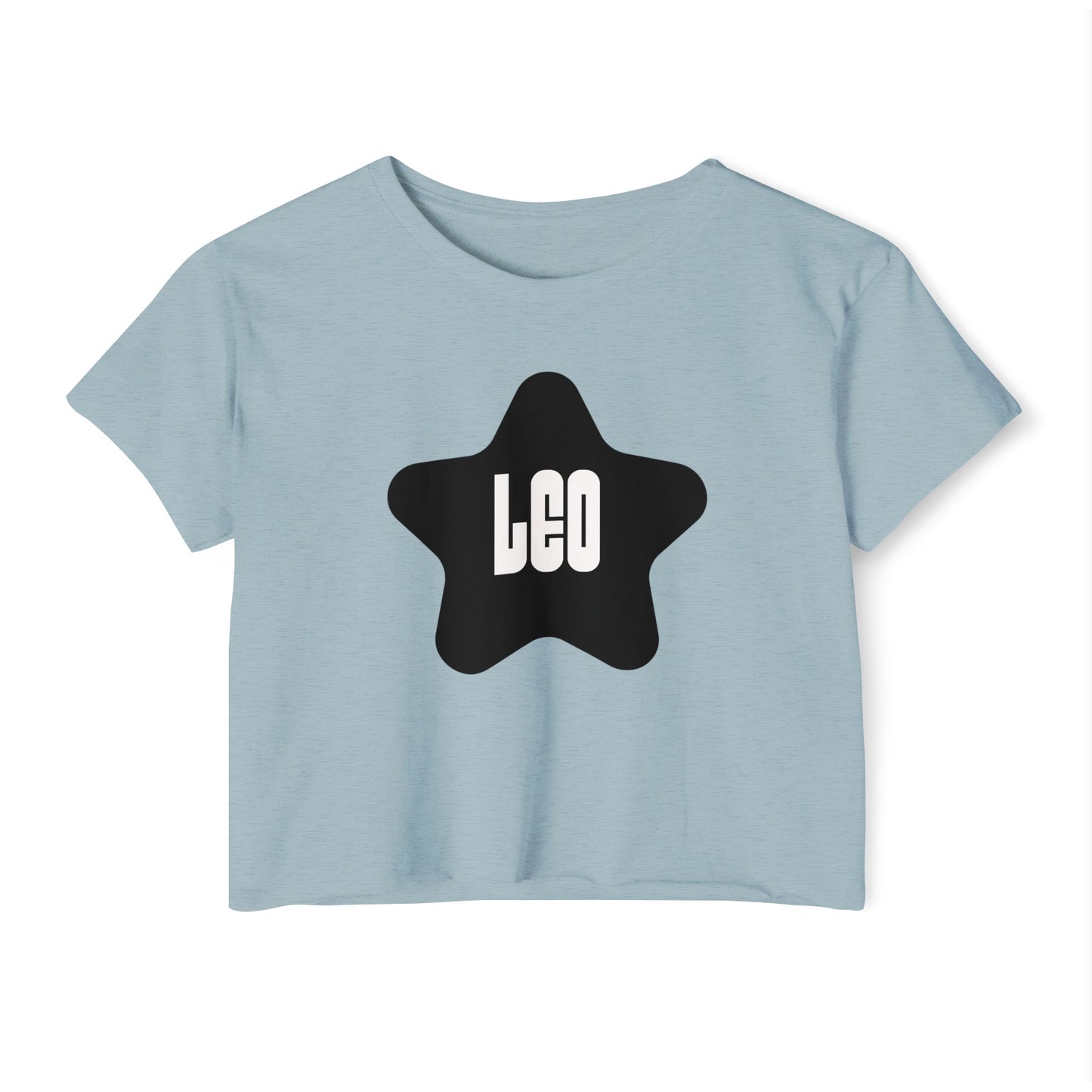 Leo Black Star Crop Top – Retro Zodiac Tee