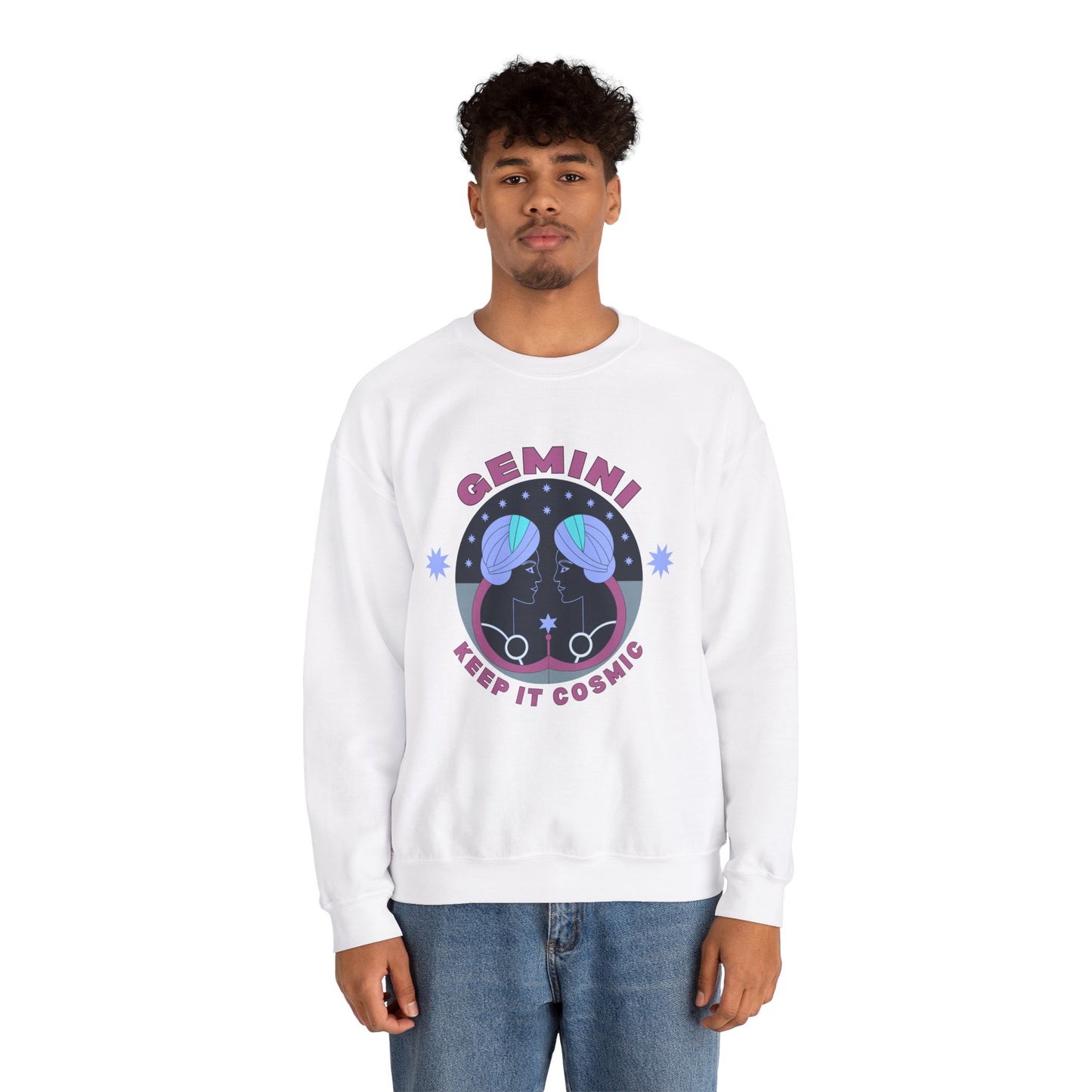 Keep It Cosmic - Retro Star Sign Astro Sweatshirt | Gemini