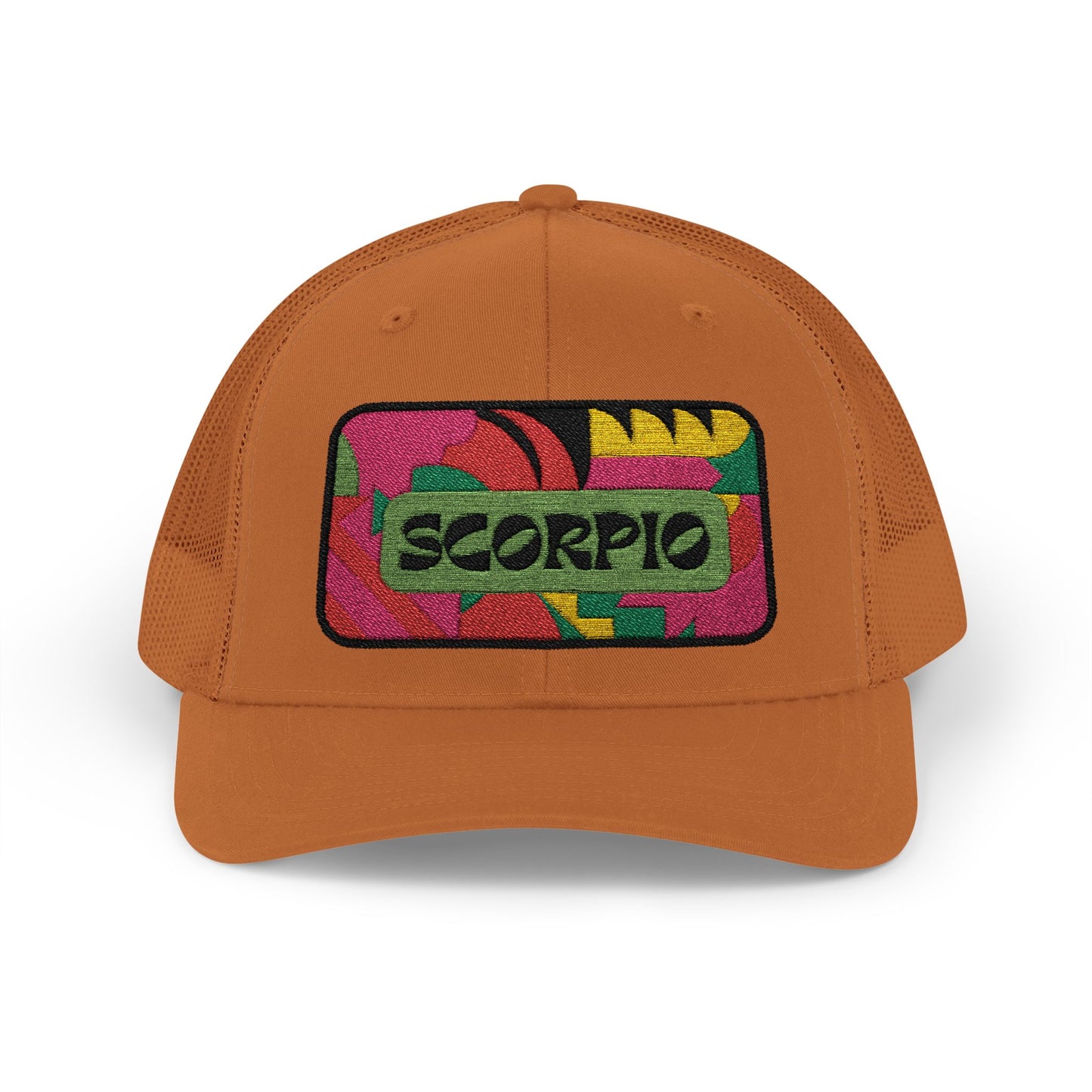 Scorpio Trucker Hat - Retro Astrology Snapback Cap - Embroidered Horoscope Hat