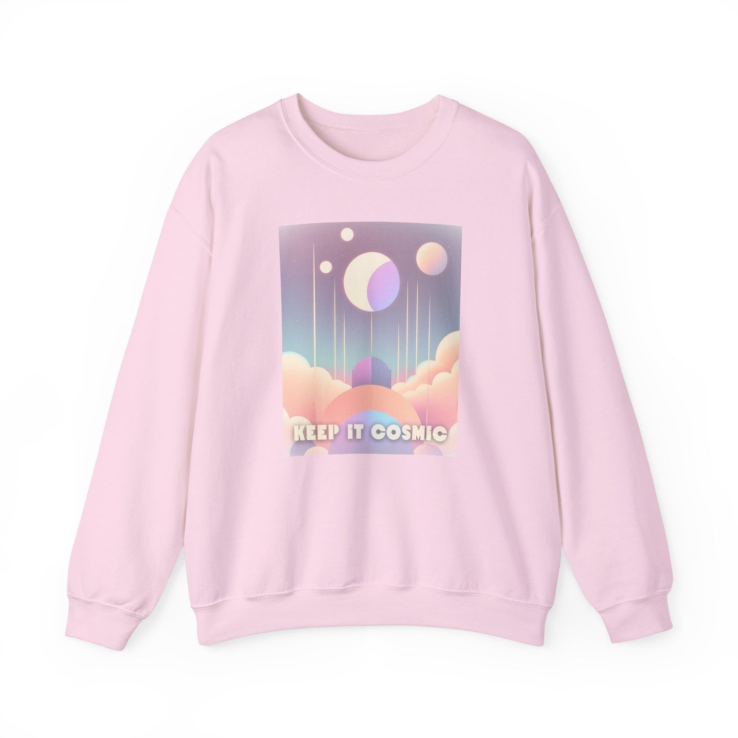 Keep It Cosmic Pastel Sweatshirt – Retro Celestial Aesthetic Crewneck