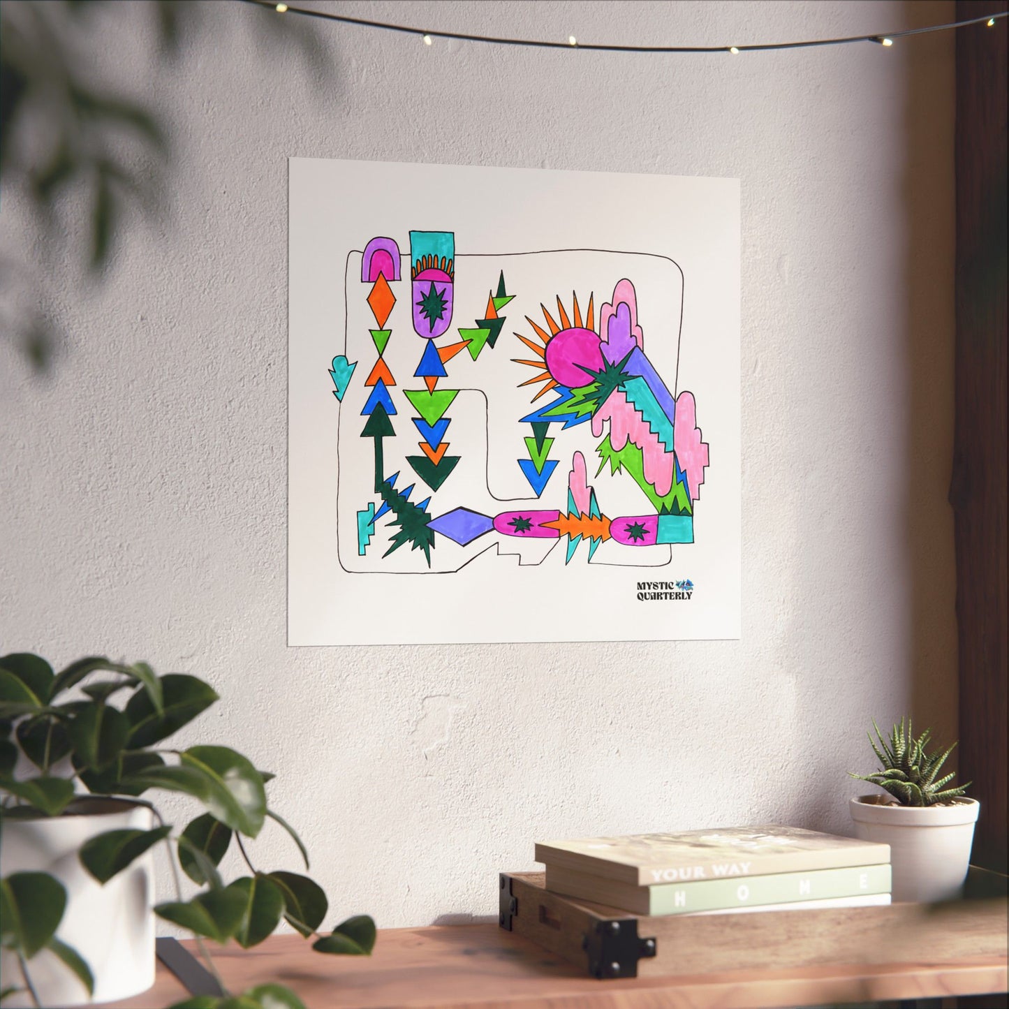 Solar Circuits Abstract Maximalist Art Print
