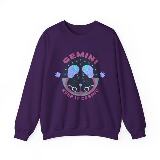 Keep It Cosmic - Retro Star Sign Astro Sweatshirt | Gemini