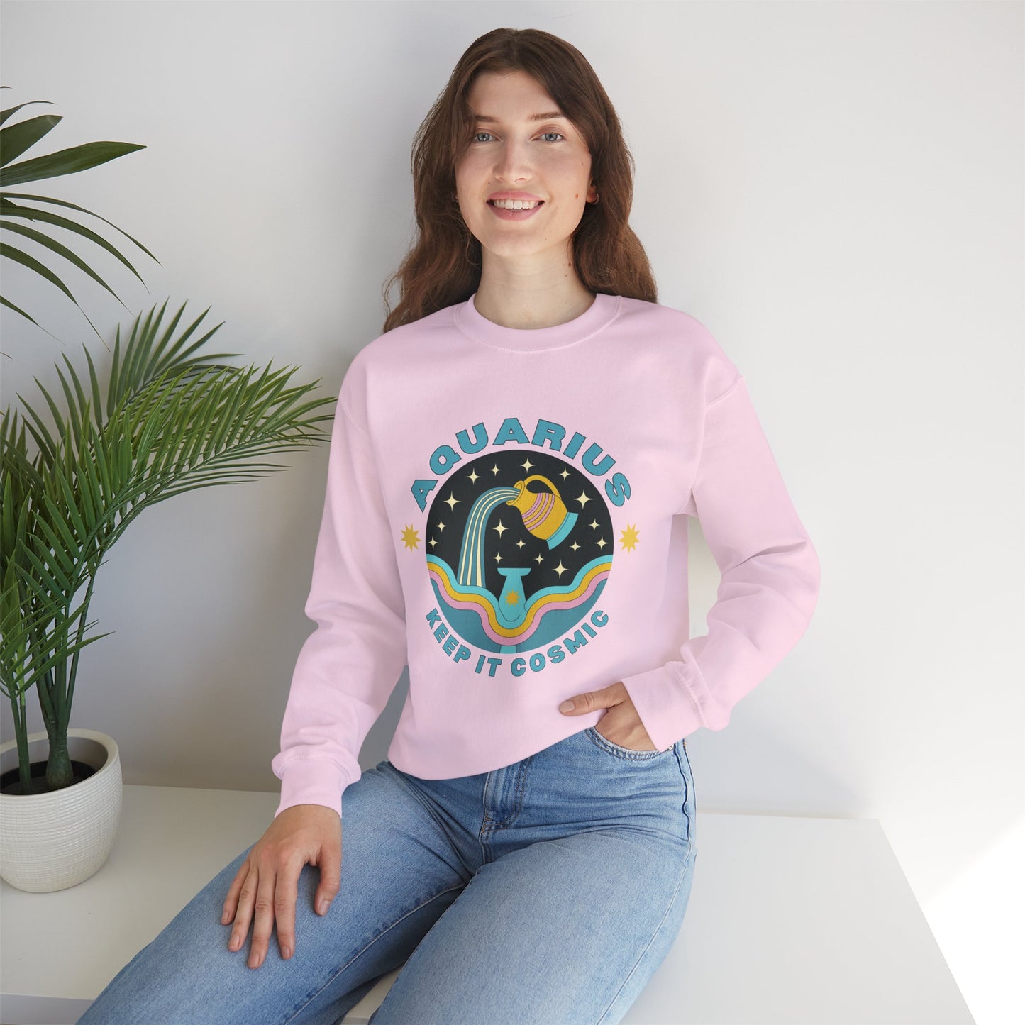Keep It Cosmic - Retro Star Sign Astro Sweatshirt | Aquarius