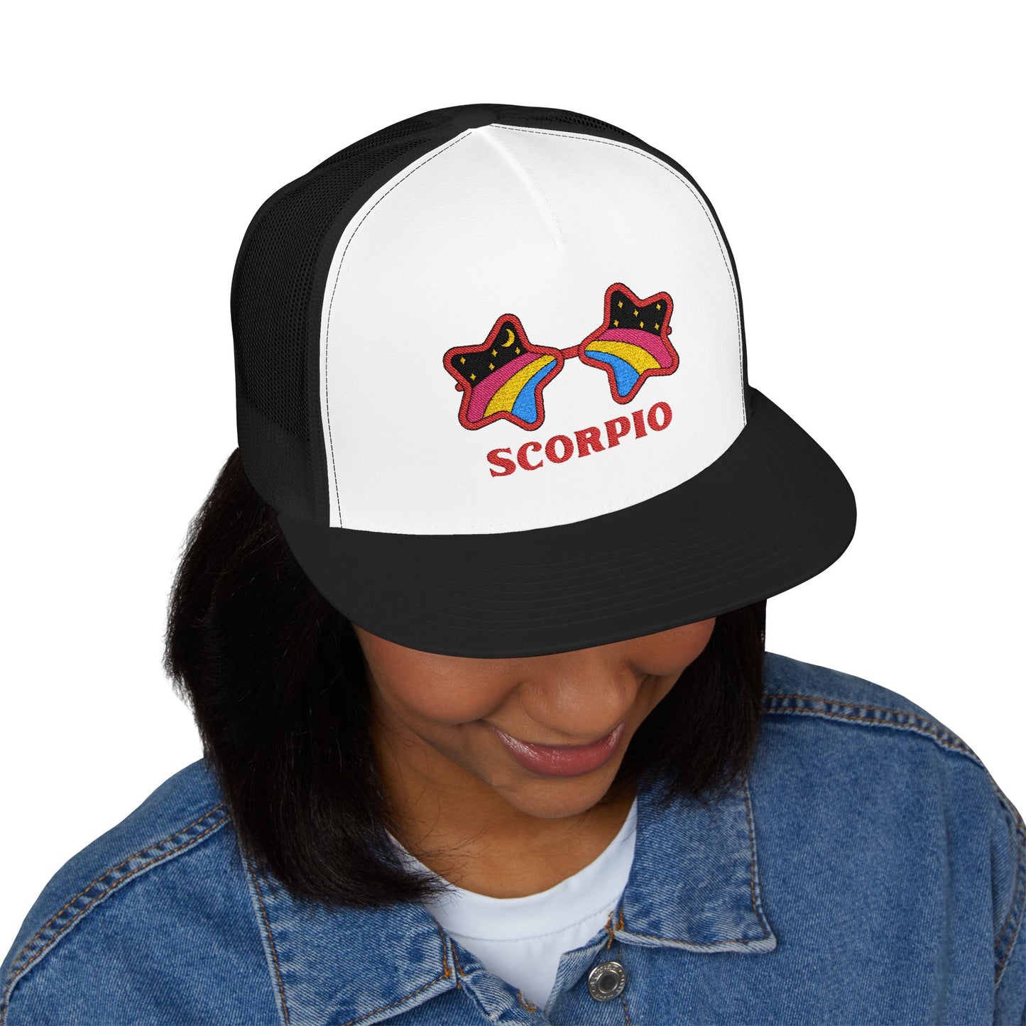 Retro Zodiac Sign Trucker Hat — Scorpio